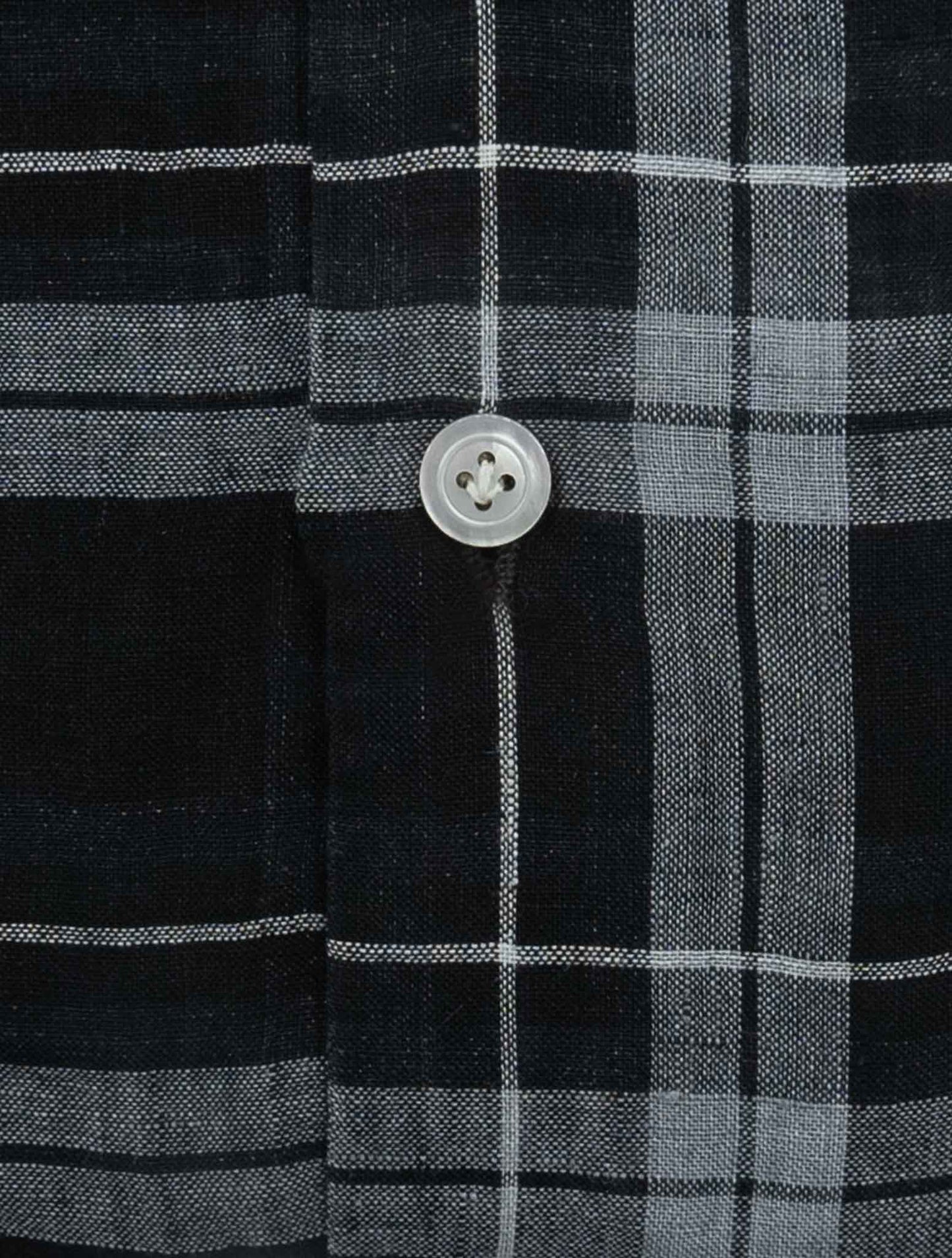 Kiton Black White Linen Shirt Nerano