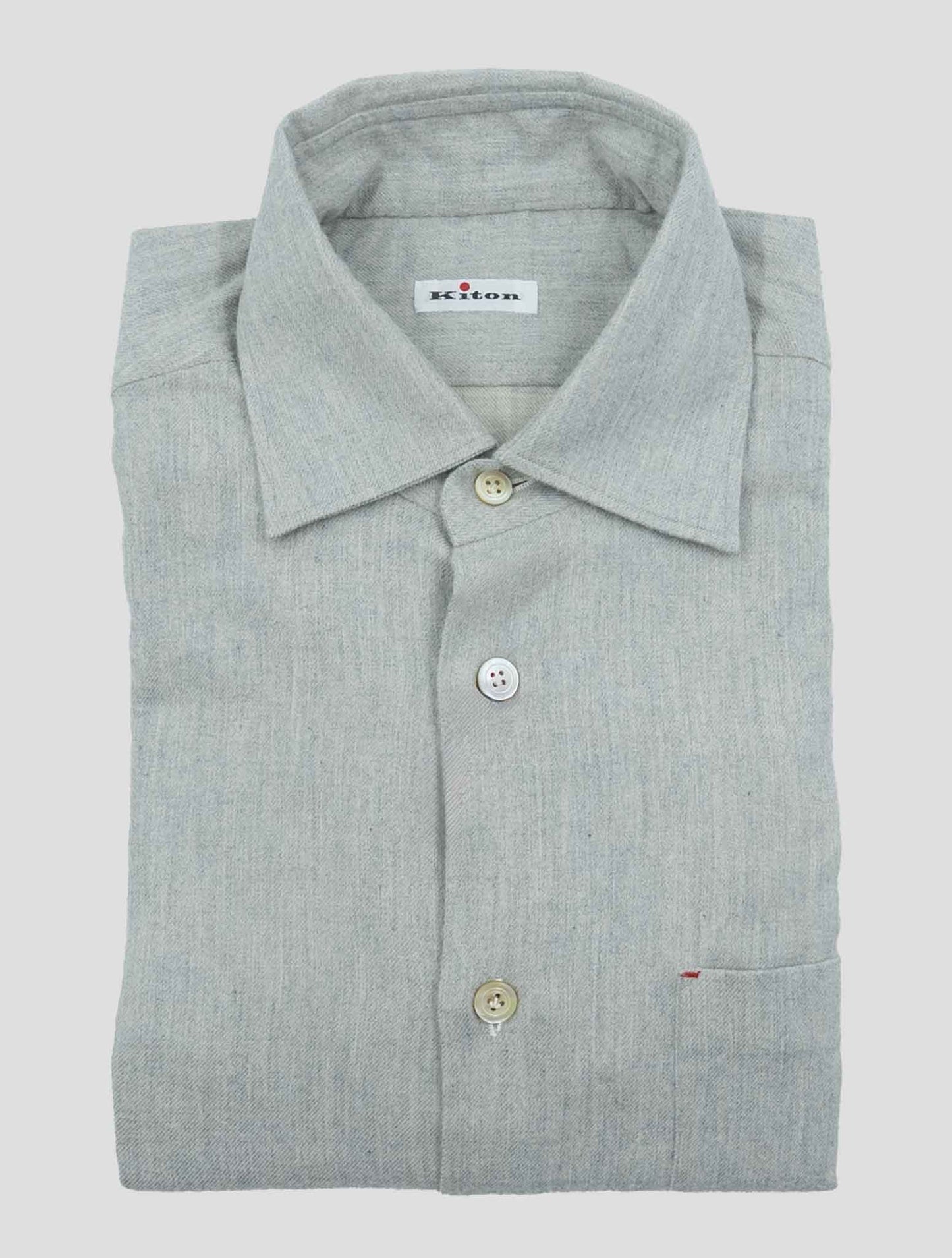 Kiton Gray Cotton Shirt Nerano