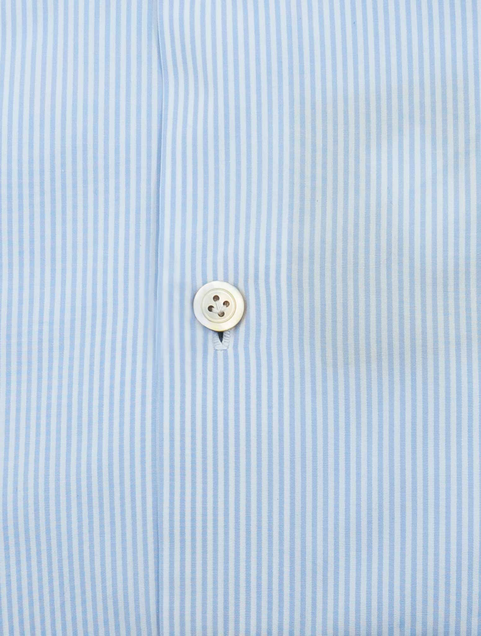 Kiton Blue White Cotton Shirt