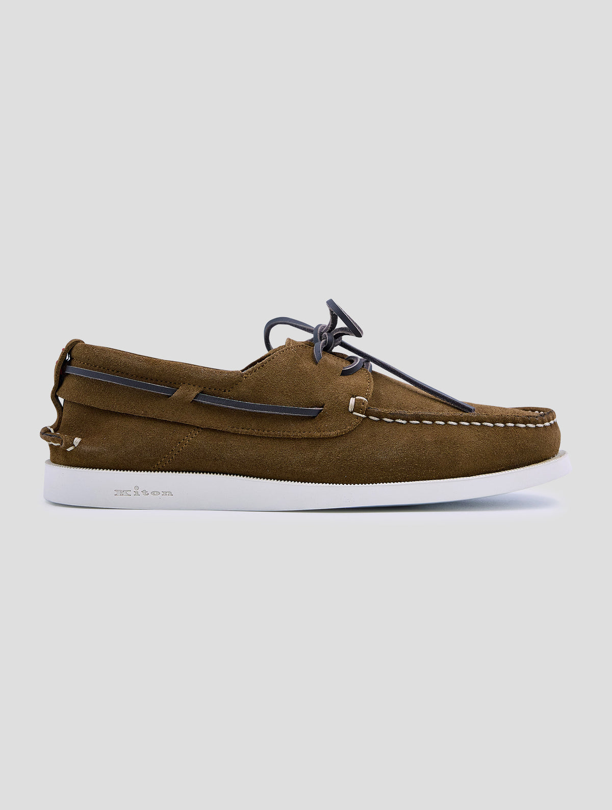 Kiton Brown Leather Suede Loafers
