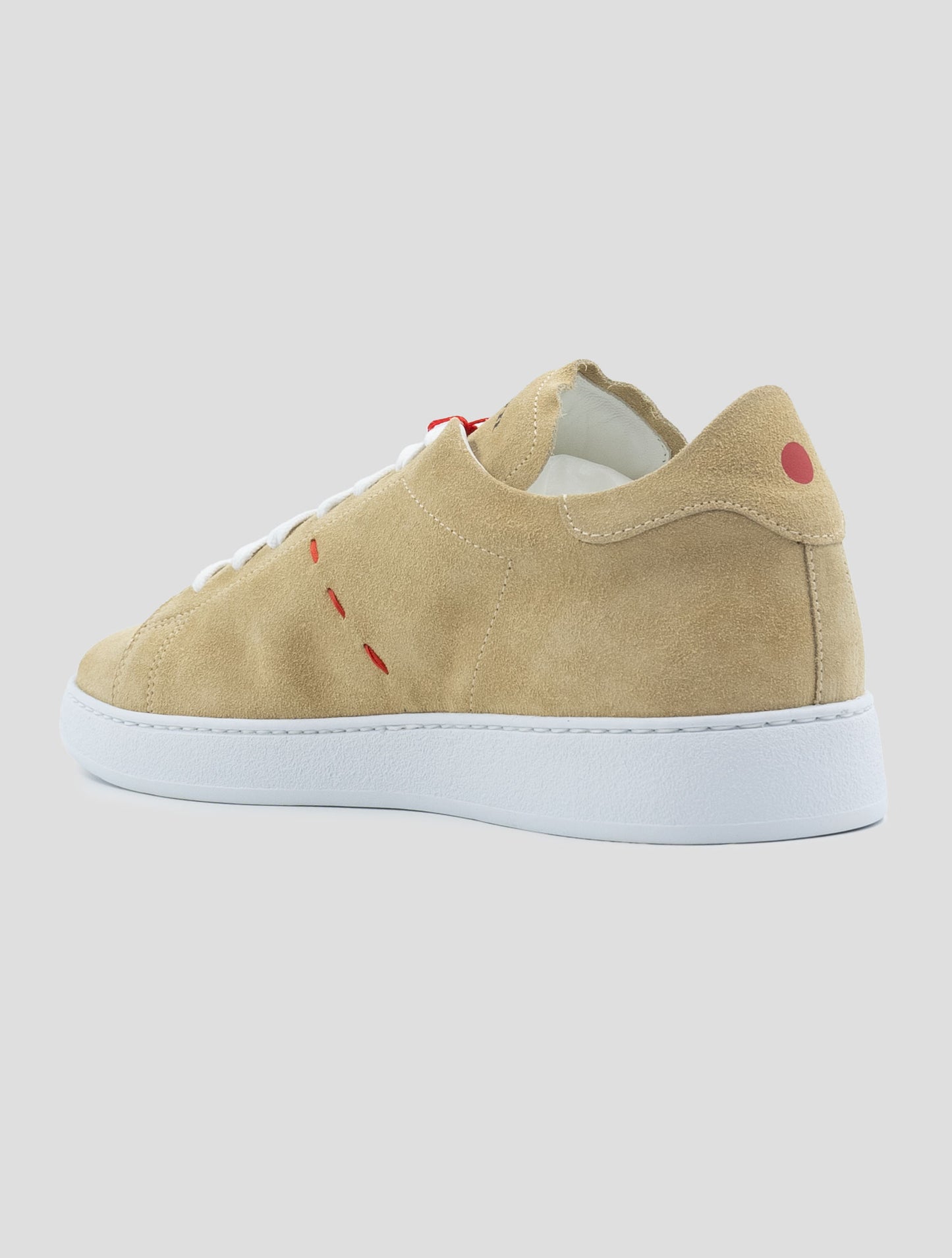 Kiton Beige Leather Suede Sneakers