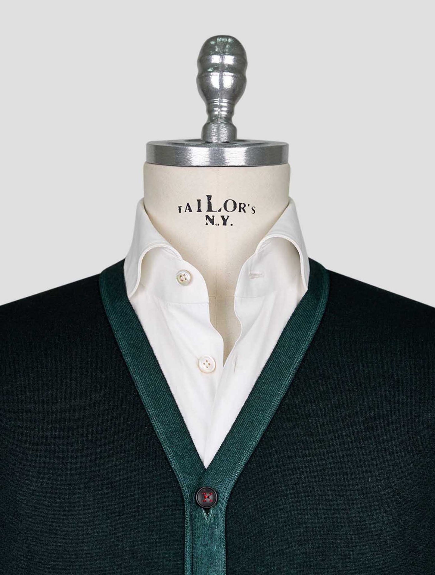 Kiton Gray White Cardigan