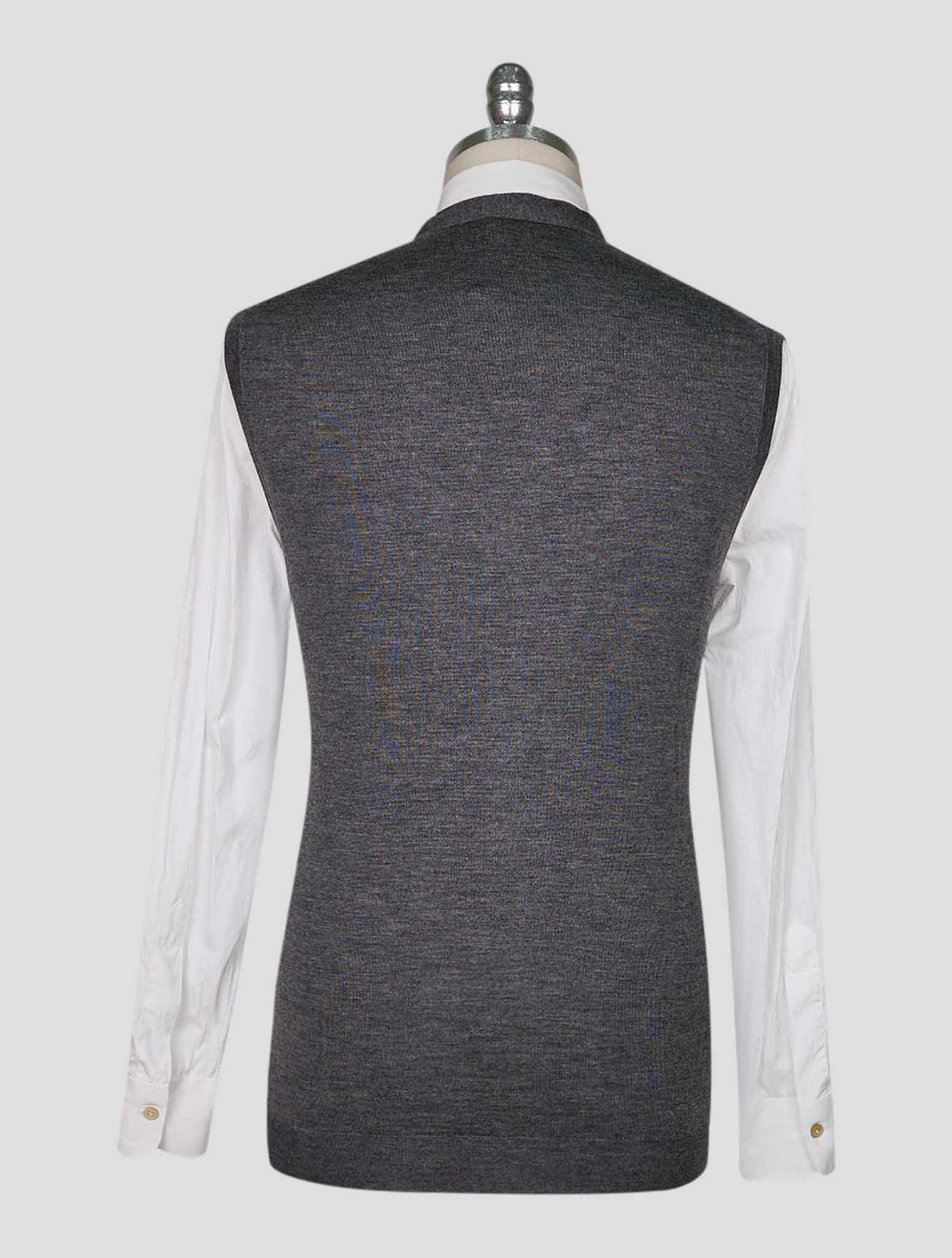 Kiton Gray Wool Cashmere Cardigan