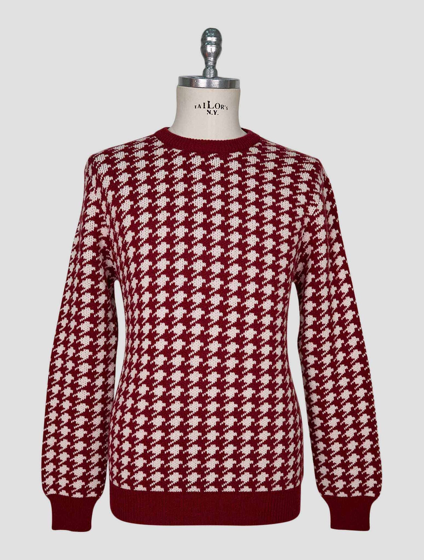 Kiton Red White Cashmere Sweater Crewneck
