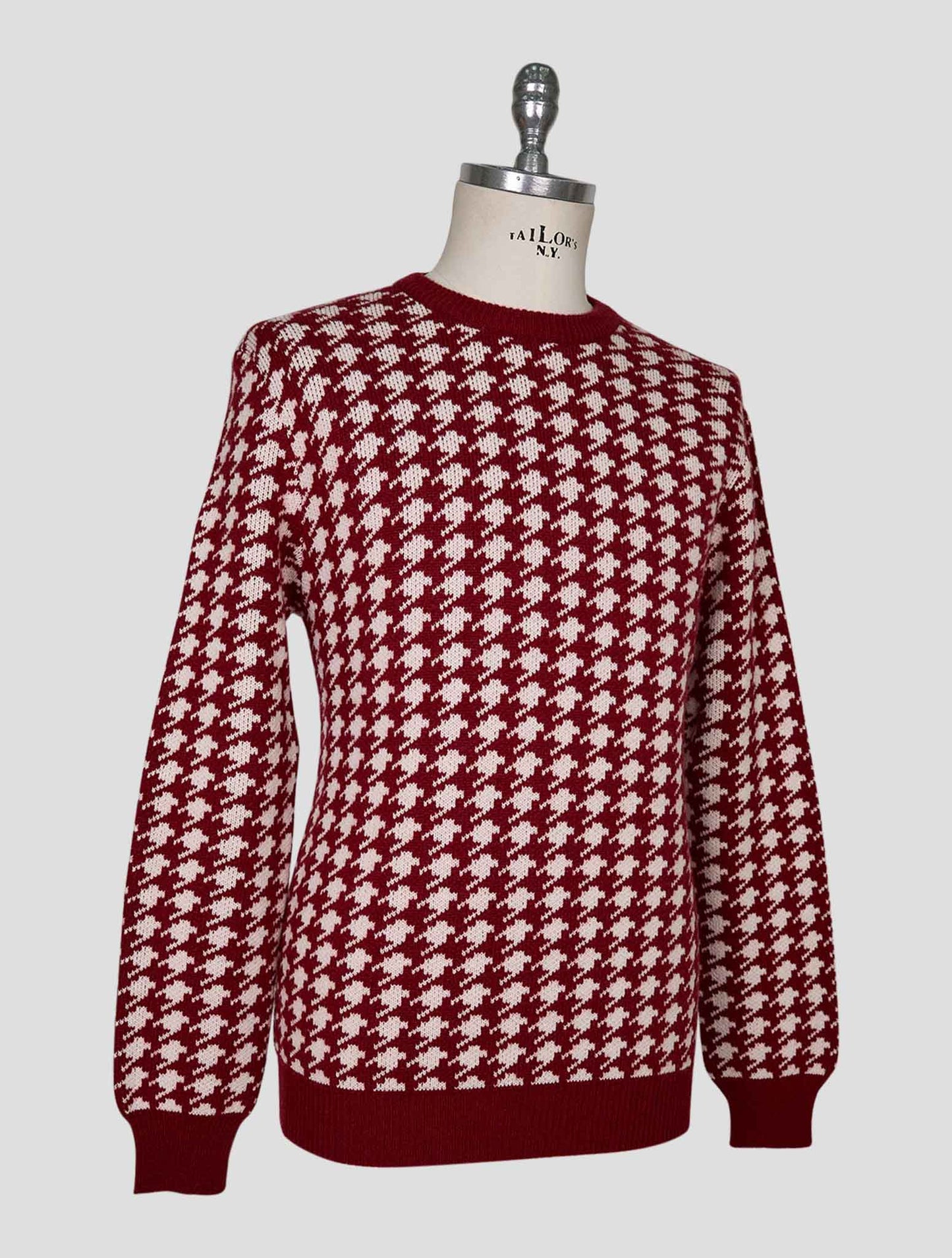 Kiton Red White Cashmere Sweater Crewneck