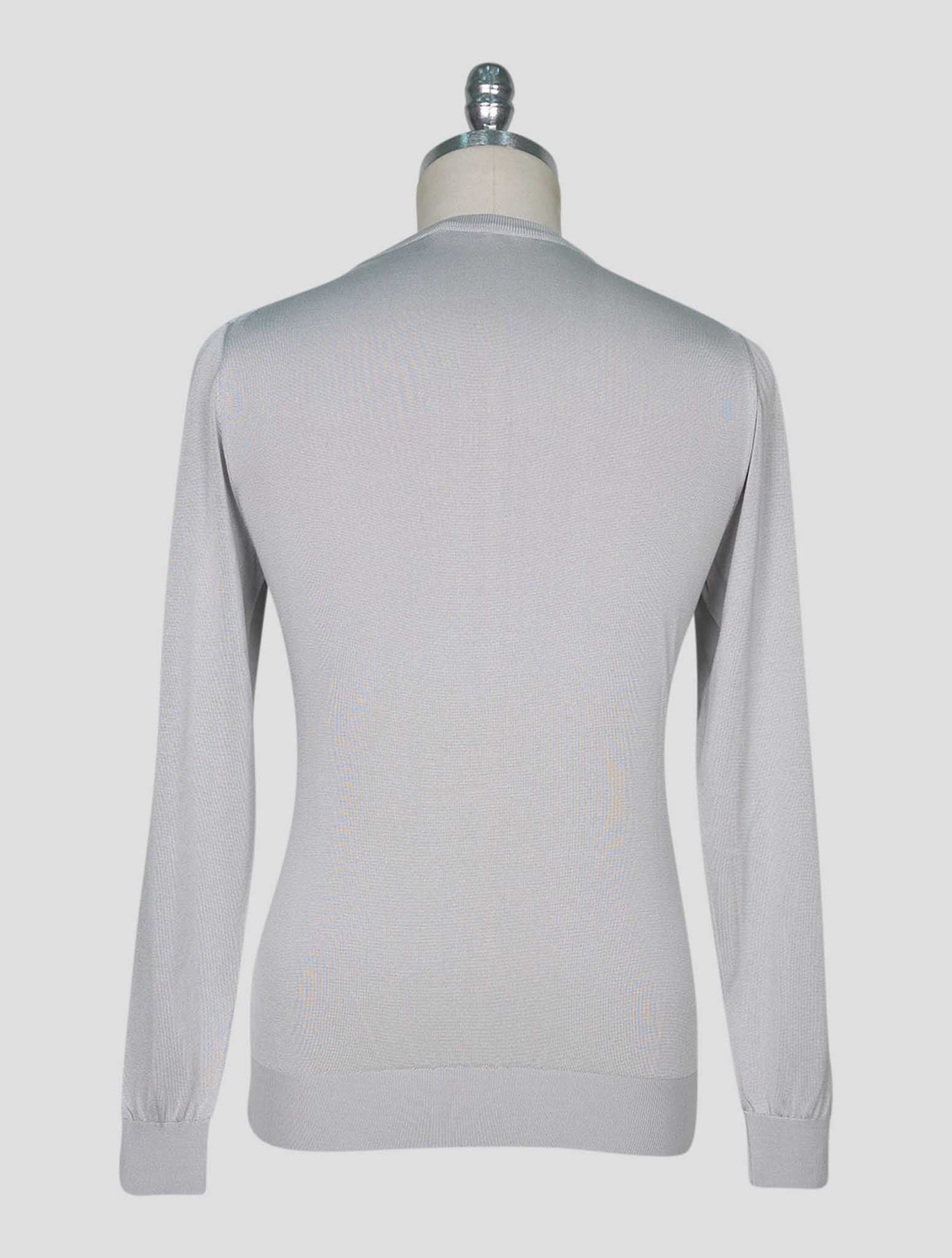 Kiton Gray Silk Sweater Crewneck