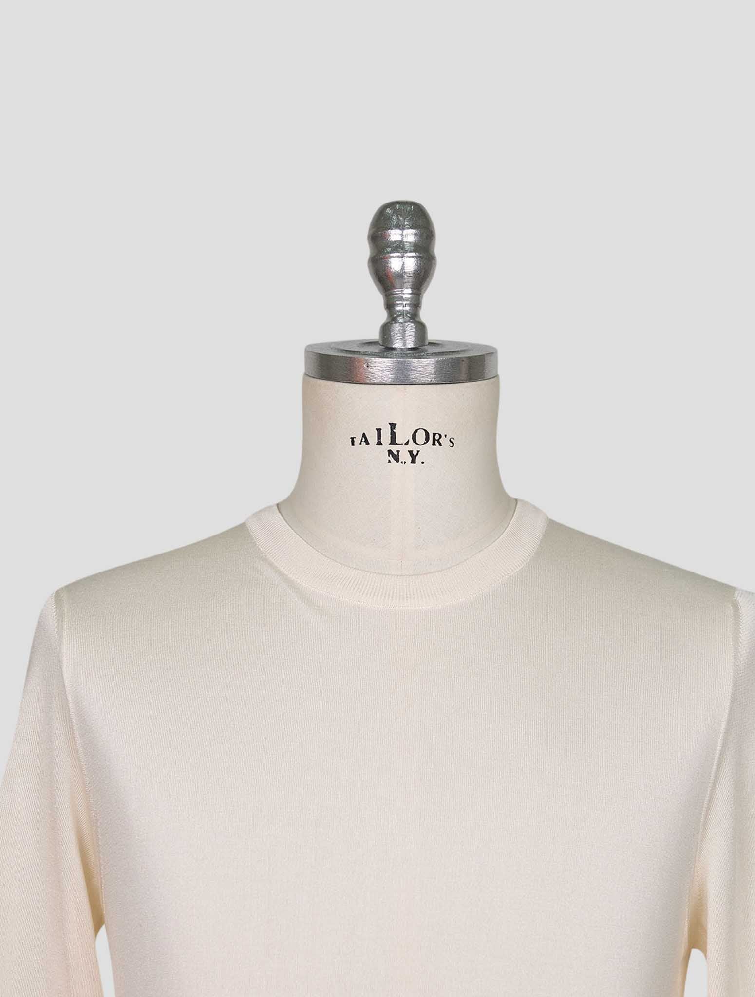 Kiton Beige Silk Sweater Crewneck