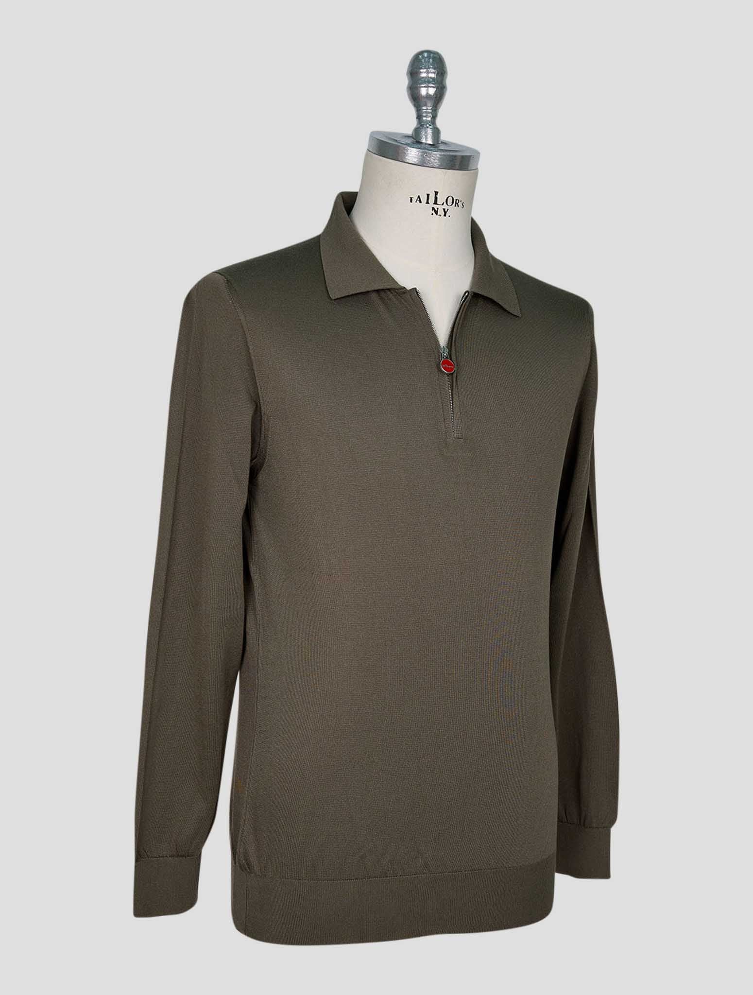 Kiton Green Silk Sweater Polo