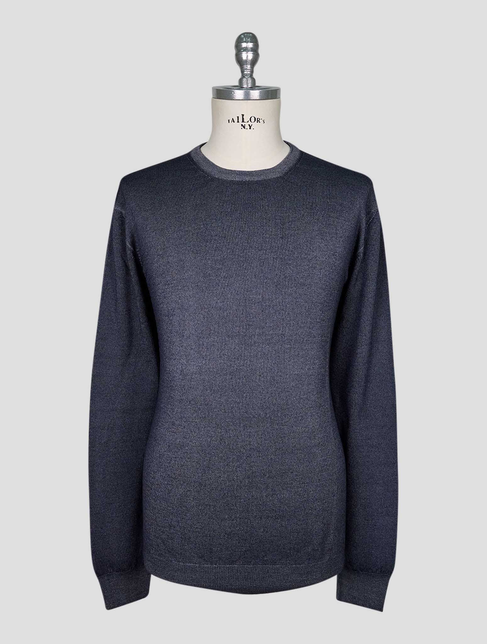 Kiton Gray Wool Sweater Crewneck