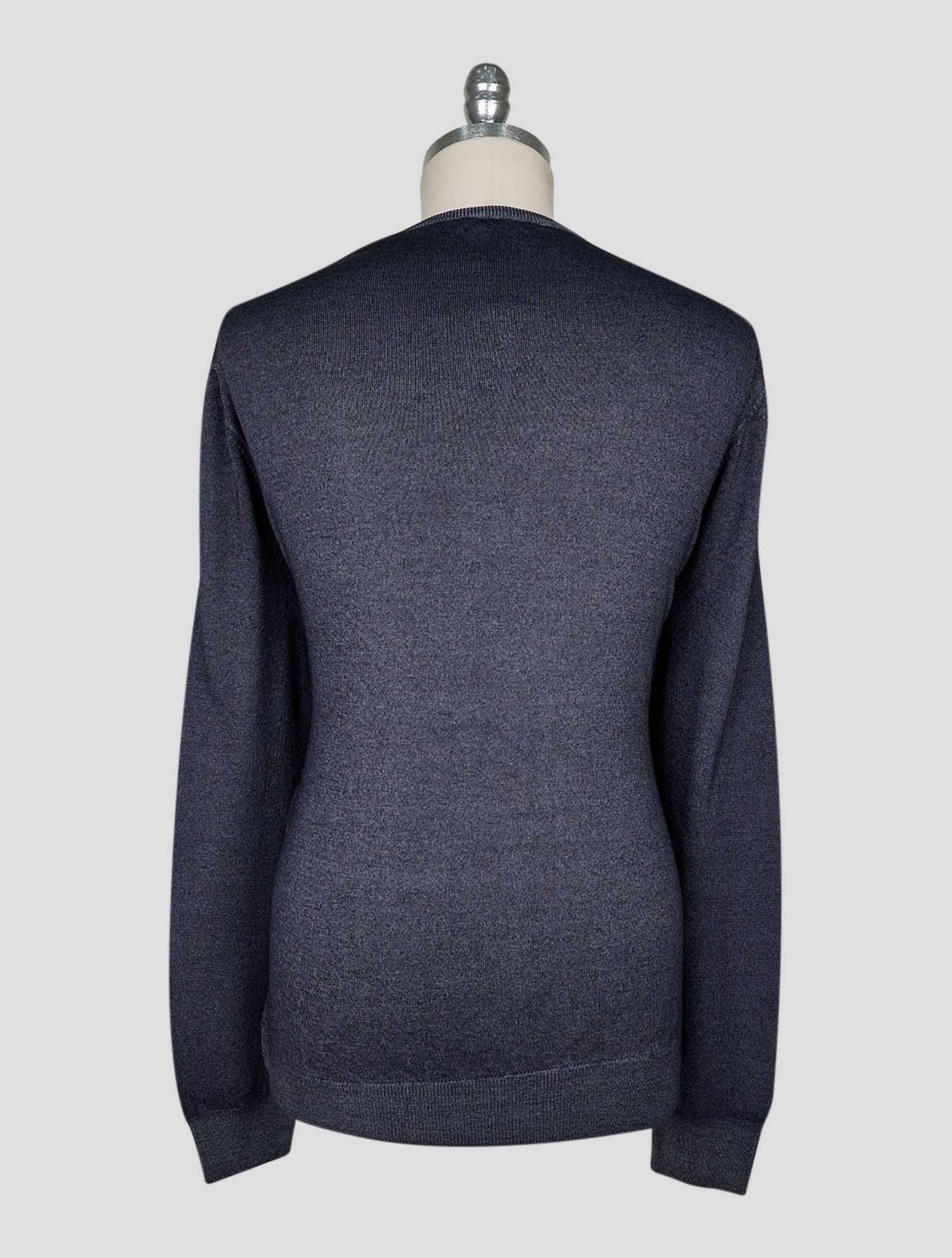 Kiton Gray Wool Sweater Crewneck