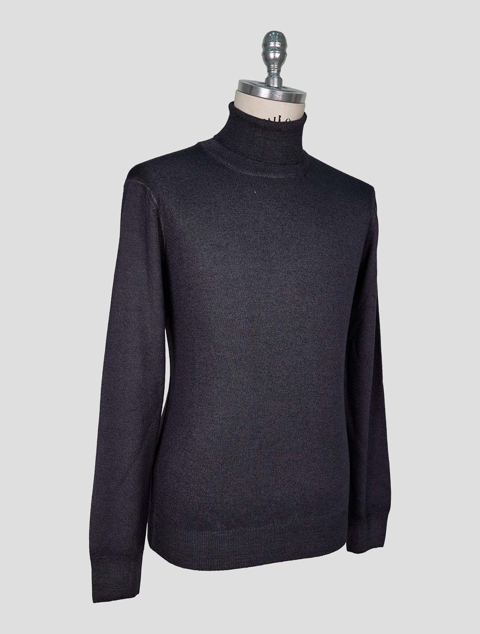 Kiton Gray Wool Sweater Turtleneck