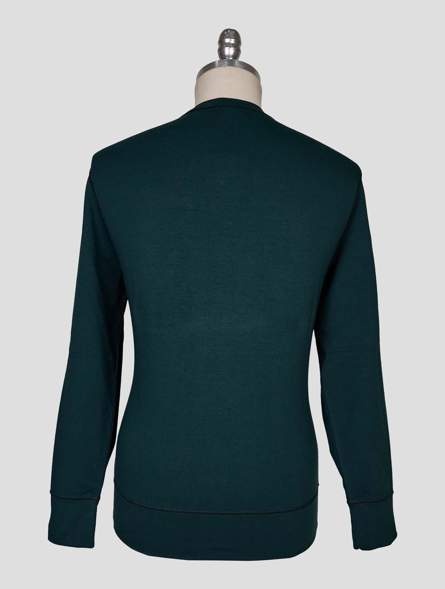 Kiton Green Cotton Ea Sweater Crewneck