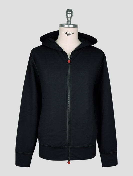 Kiton Black Cotton Ea Sweater Full Zip