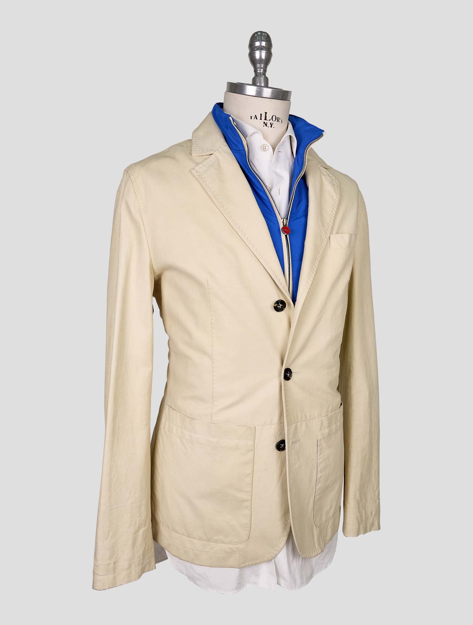 Kiton Beige Leather Blazer