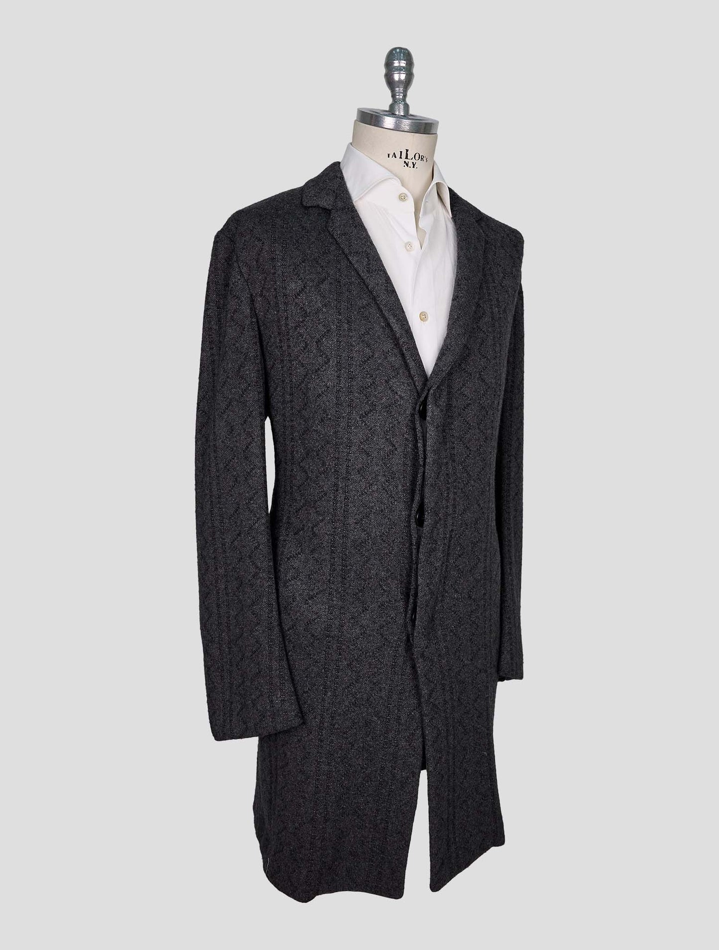 Kiton Knt Gray Cashmere Overcoat