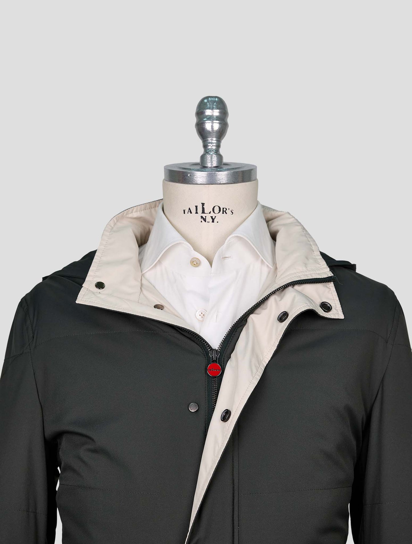 Kiton Green Pa Pu Overcoat
