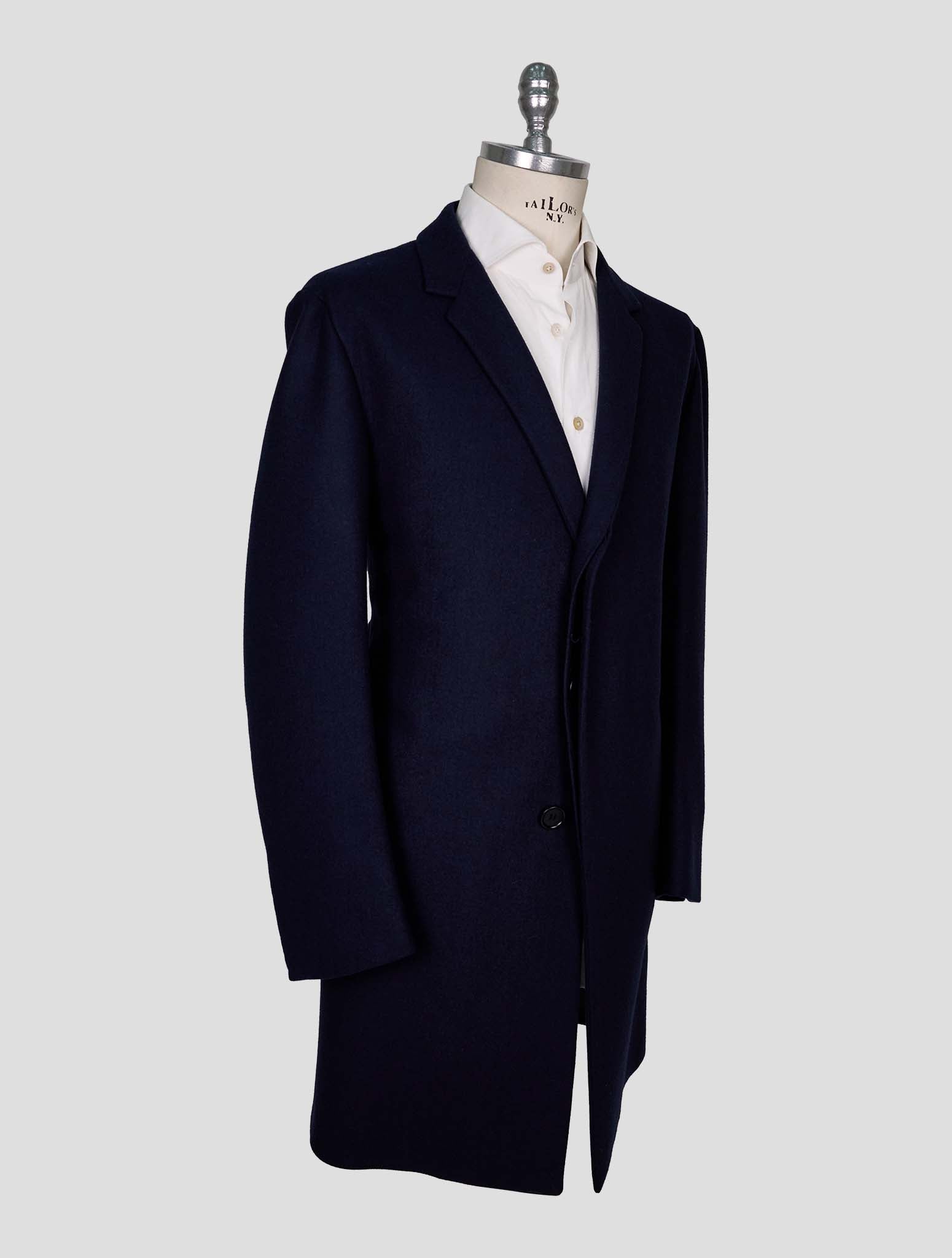 Kiton Blue Virgin Wool 14 Micron Overcoat