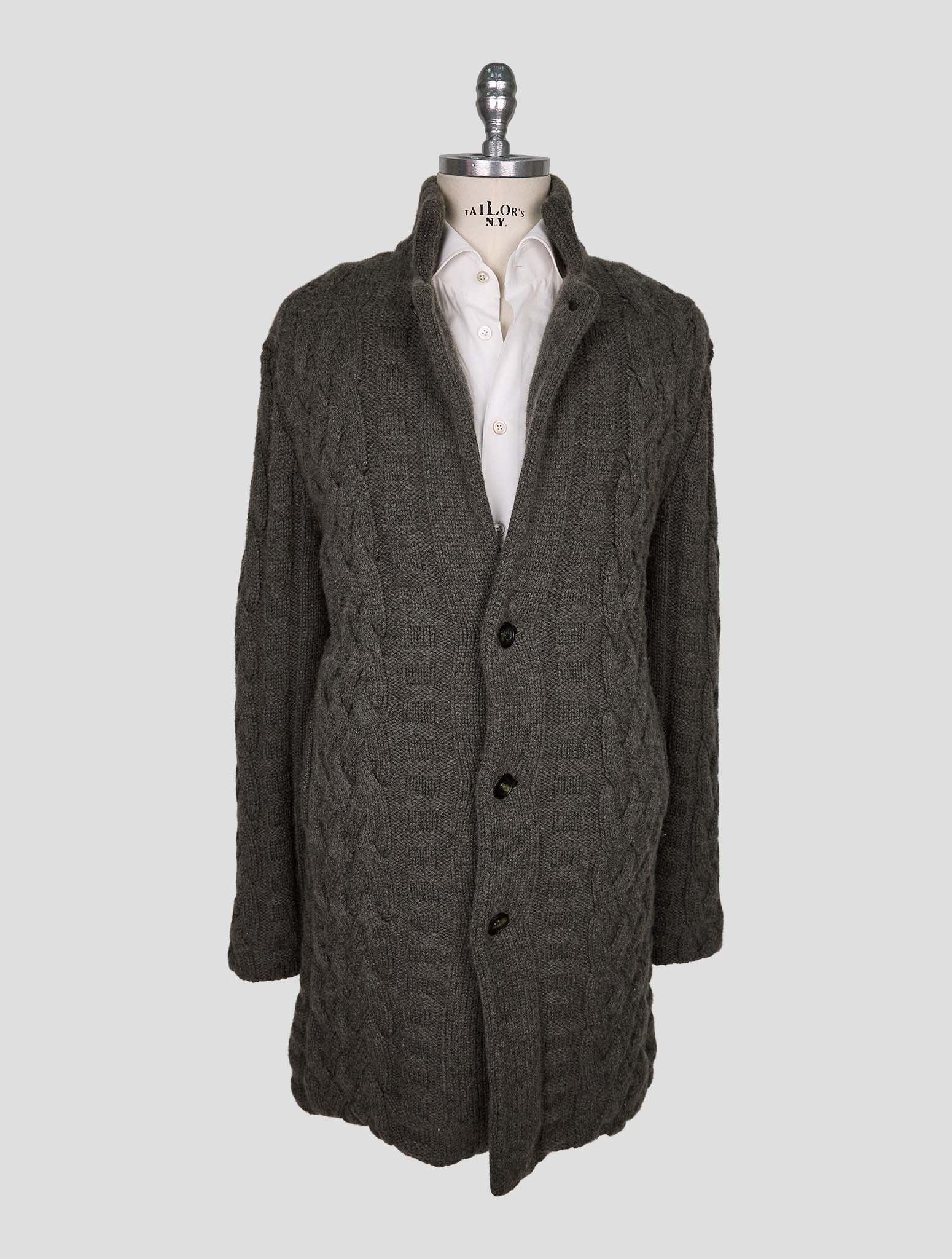 Kiton Green Cashmere Mink Fur Sweater Coat