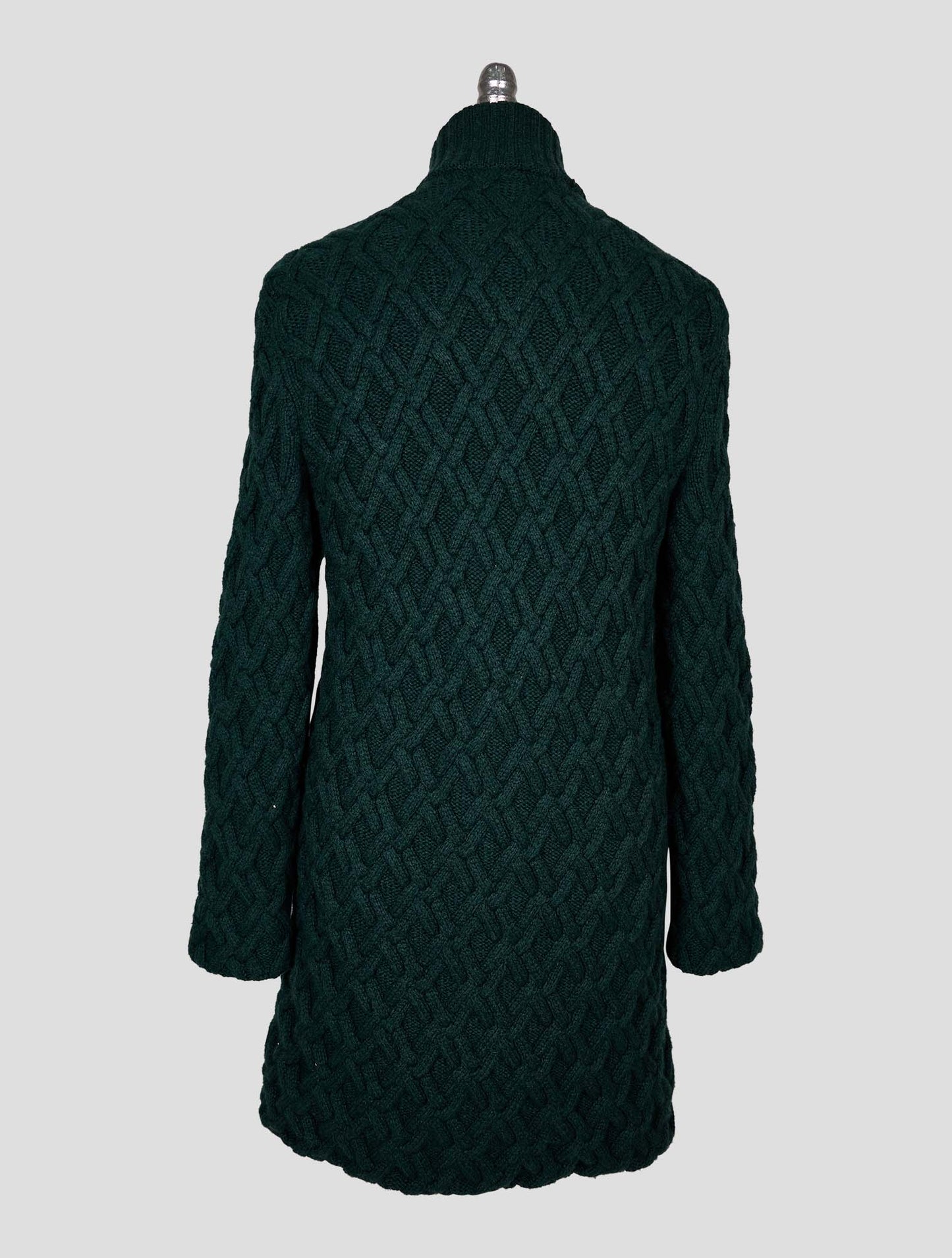 Kiton Dark Green Cashmere Mink Fur Sweater Coat