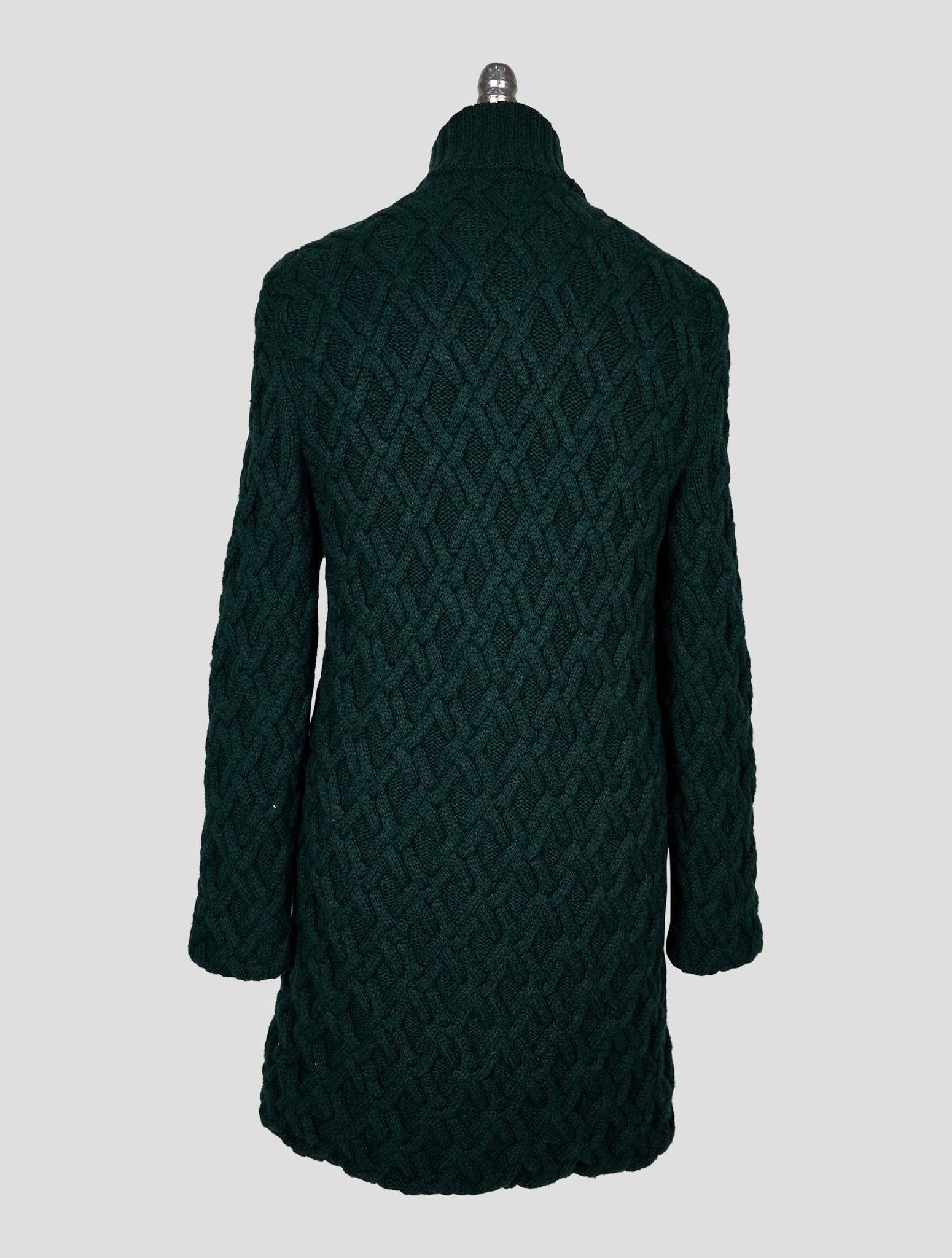 Kiton Dark Green Cashmere Mink Fur Sweater Coat