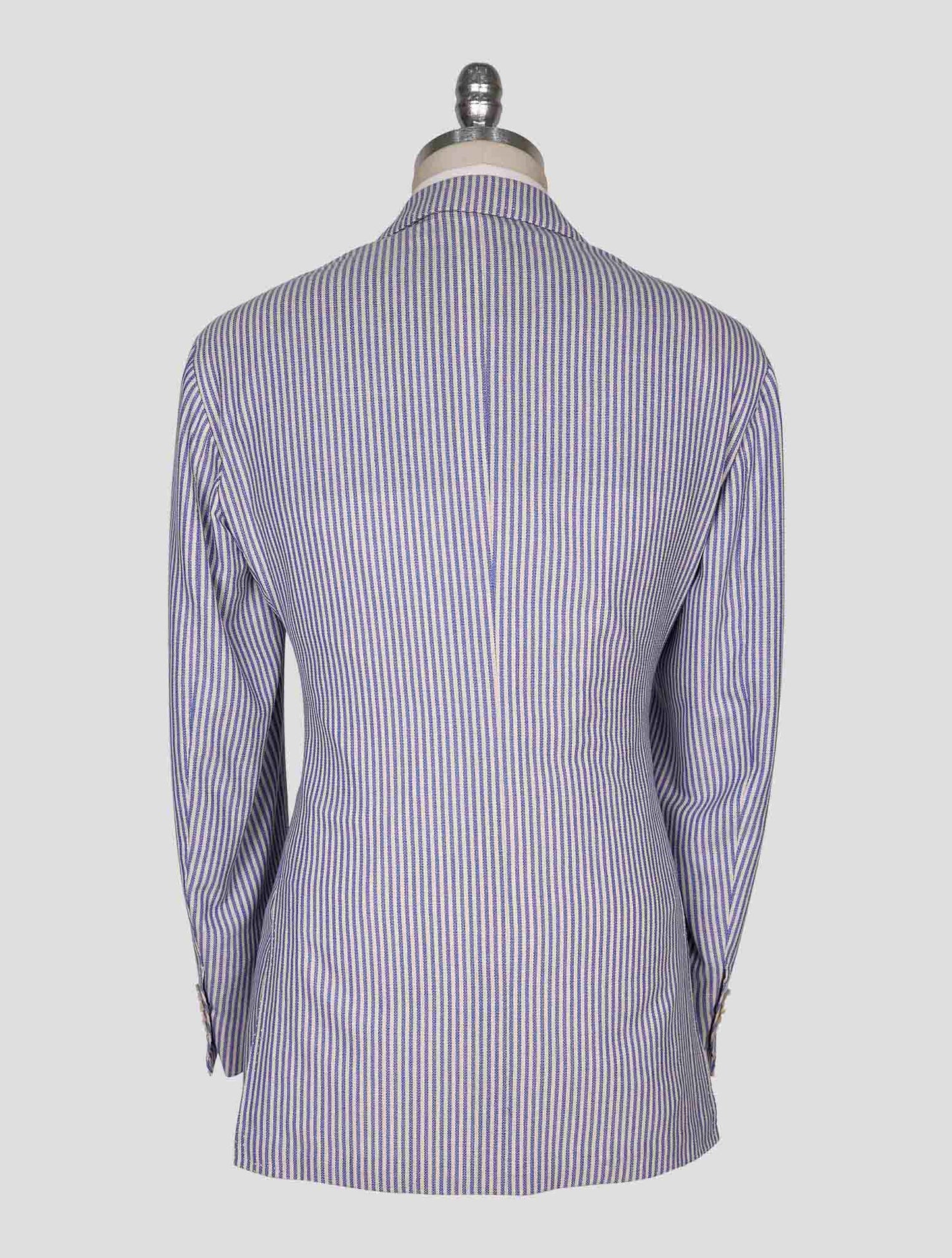 Kiton Blue White Cashmere Linen Blazer