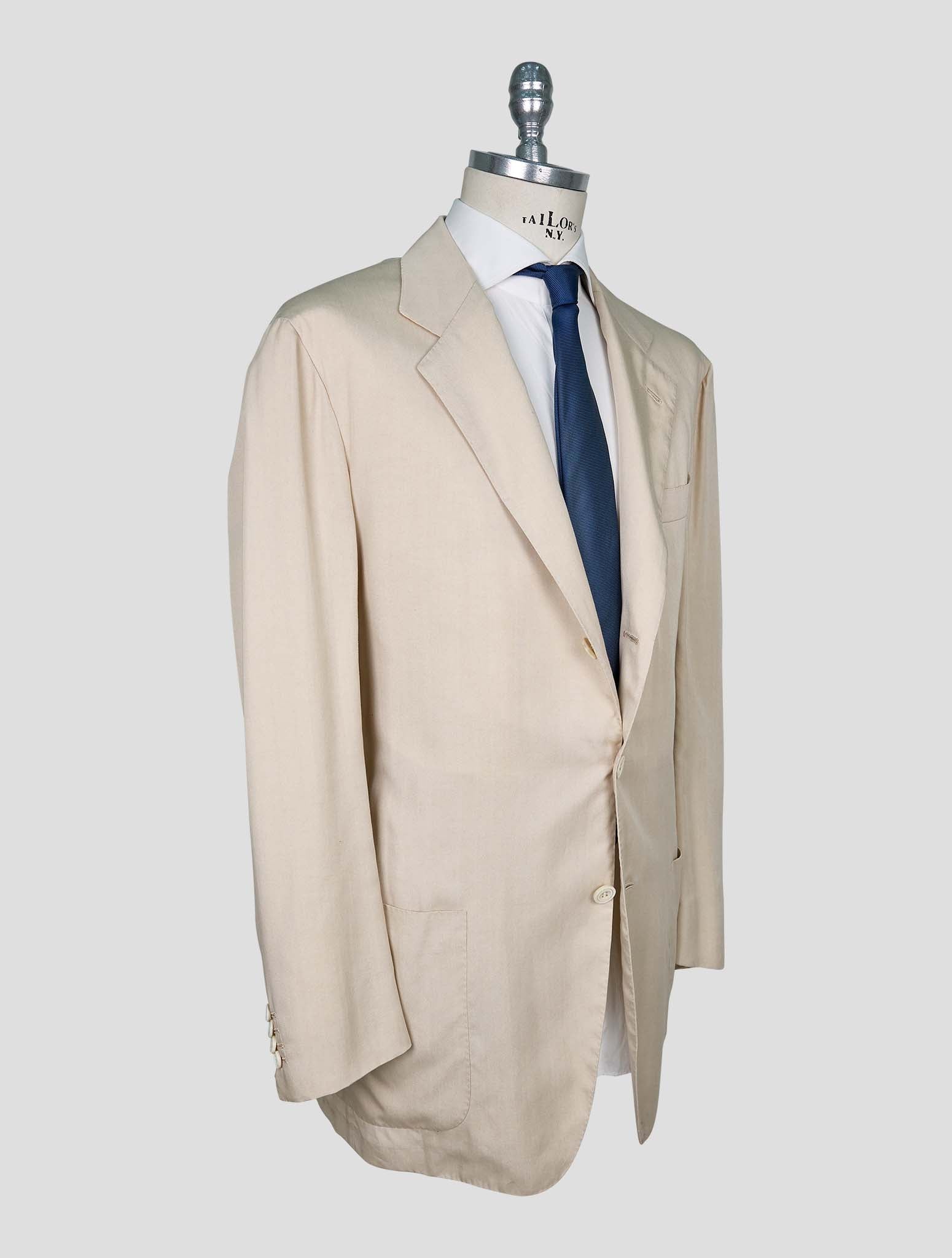Kiton Beige Lyocell Viscose Silk Blazer