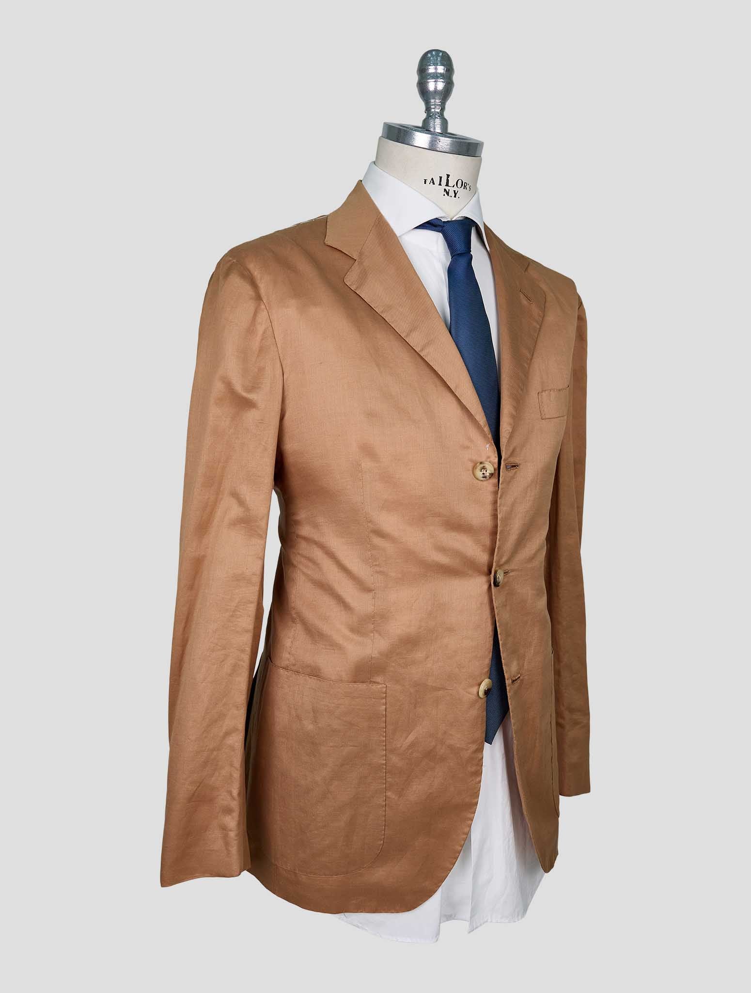Kiton Brown Cotton Linen Blazer