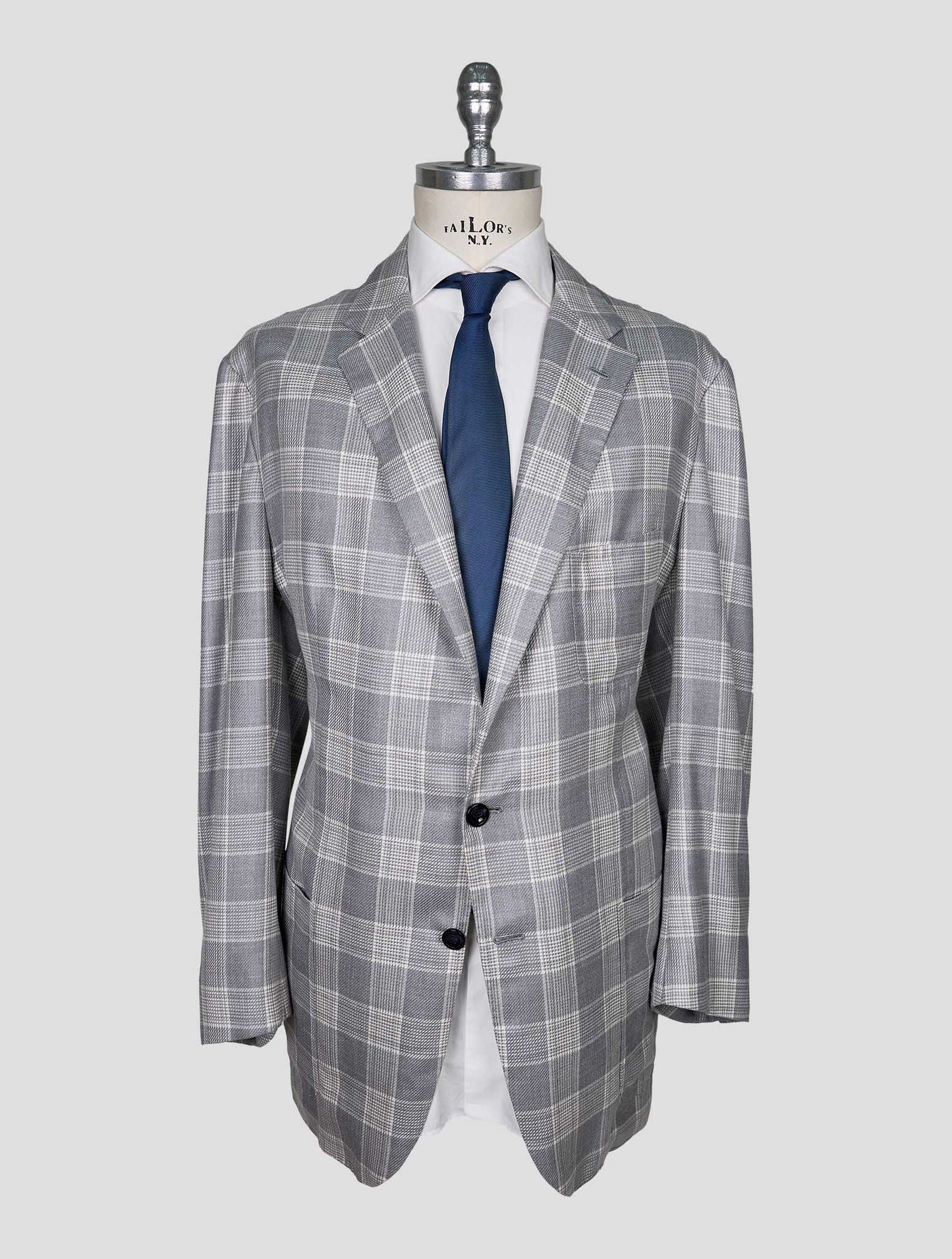 Kiton Gray White Cashmere Blazer