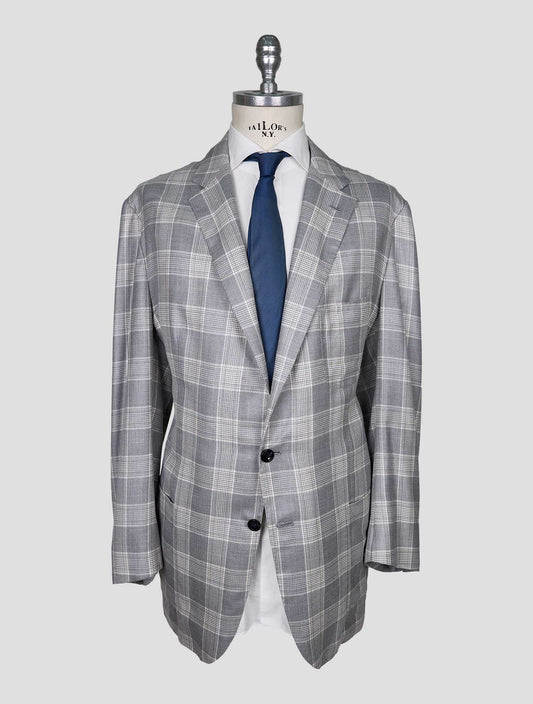 Kiton Gray White Cashmere Blazer