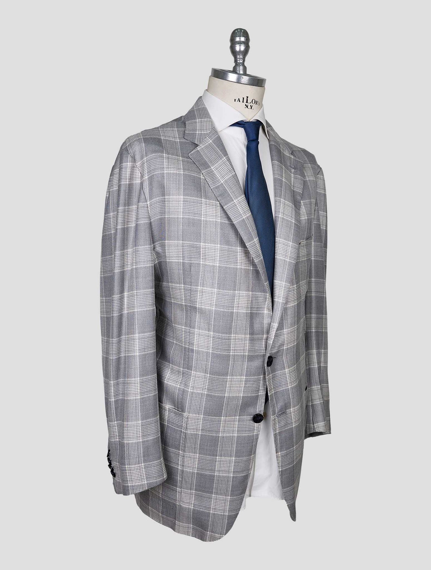 Kiton Gray White Cashmere Blazer