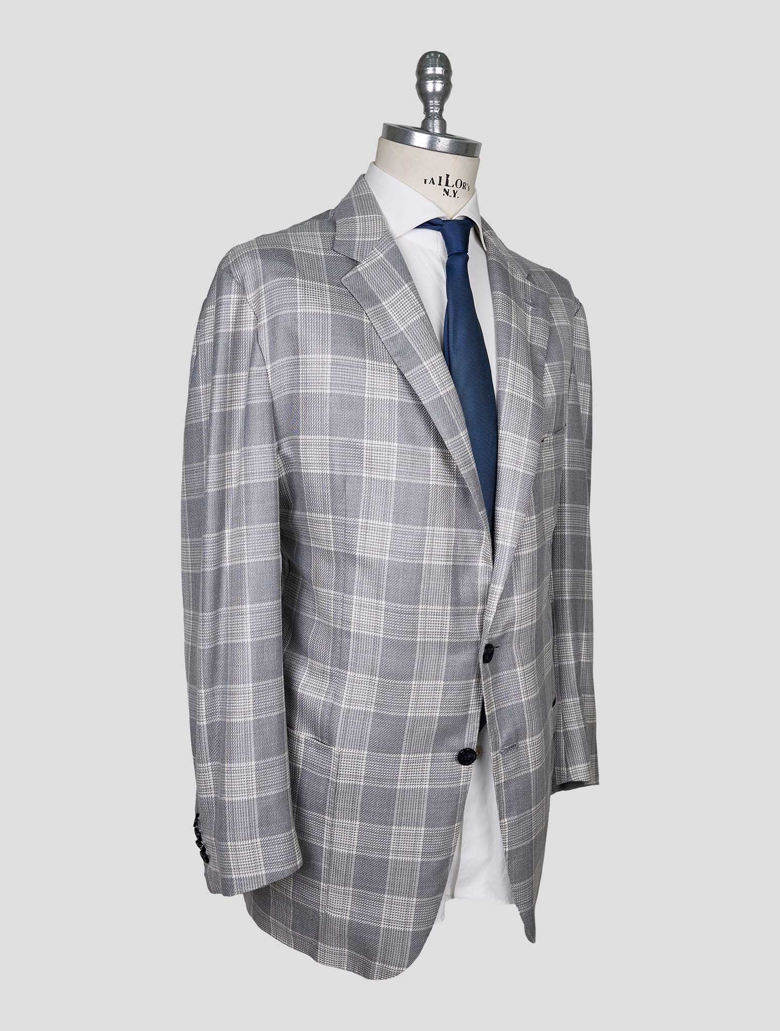 Kiton Gray White Cashmere Blazer