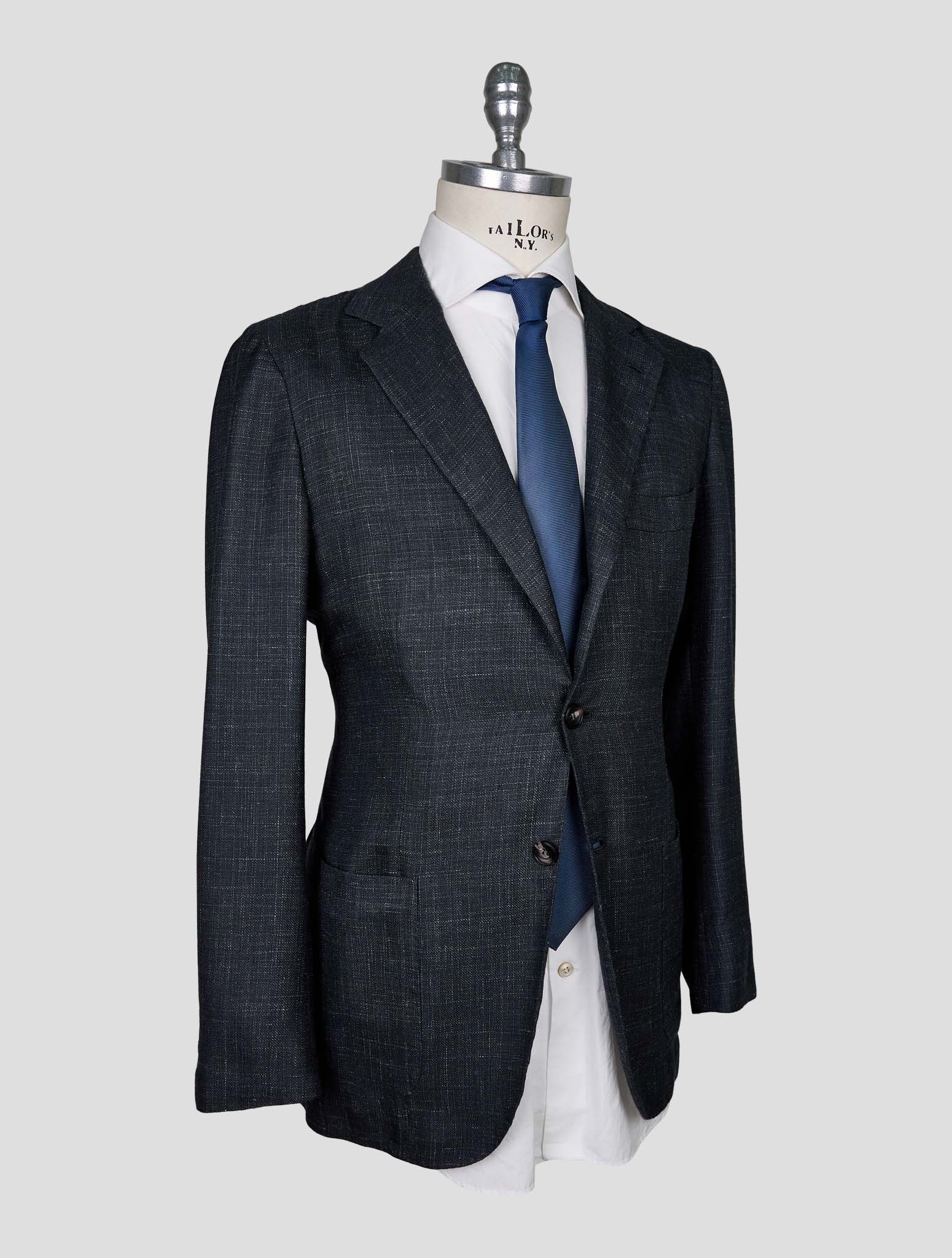 Kiton Gray Cashmere Silk Linen Blazer