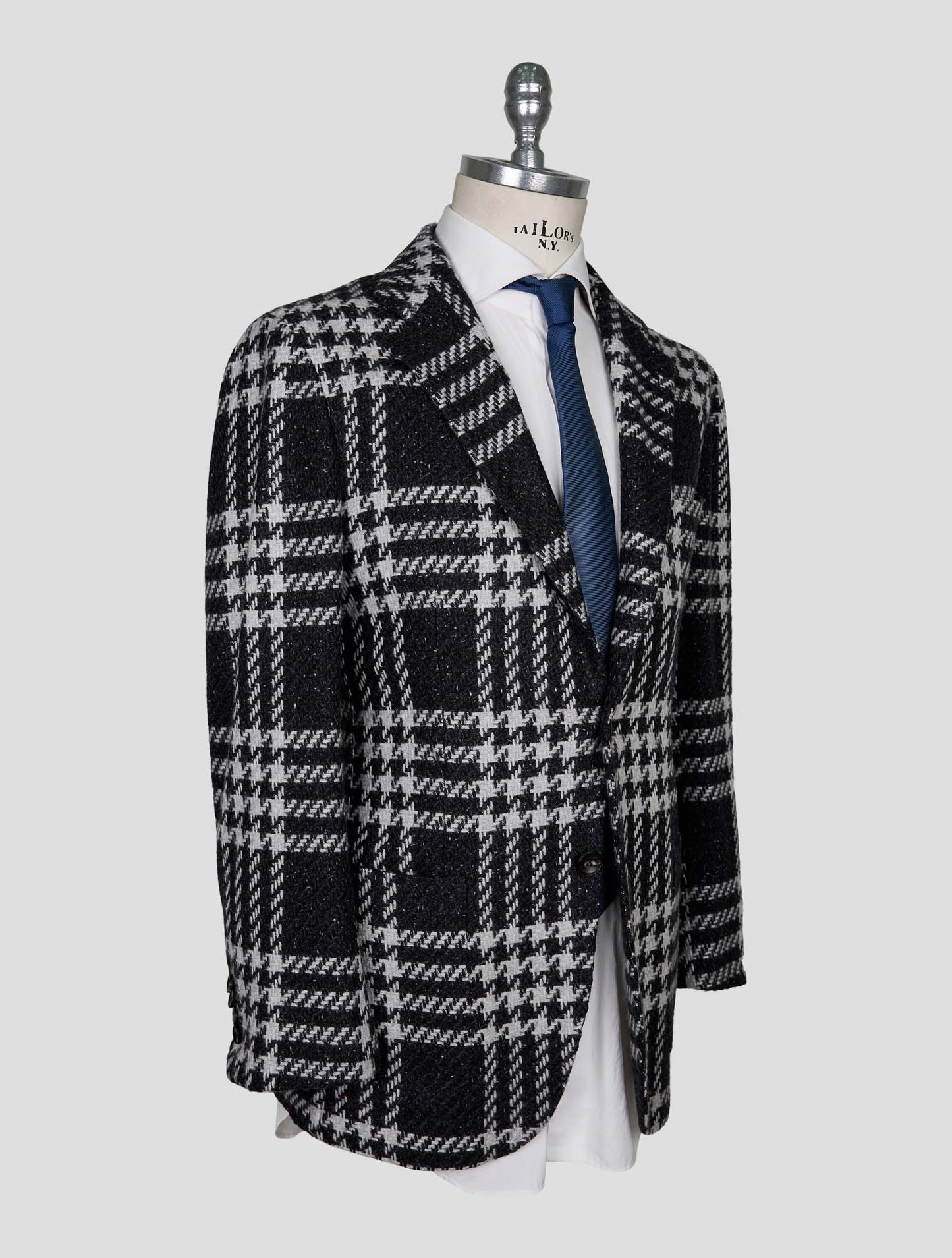 Kiton Gray White Cashmere Blazer