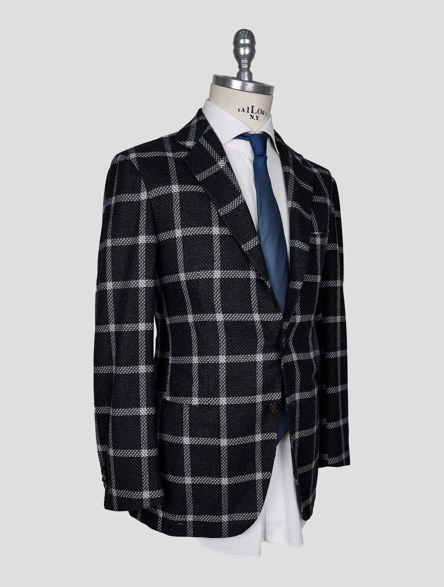 Kiton Gray White Cashmere Blazer