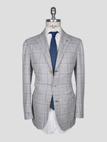 Kiton Gray White Cashmere Wool Silk Linen Blazer