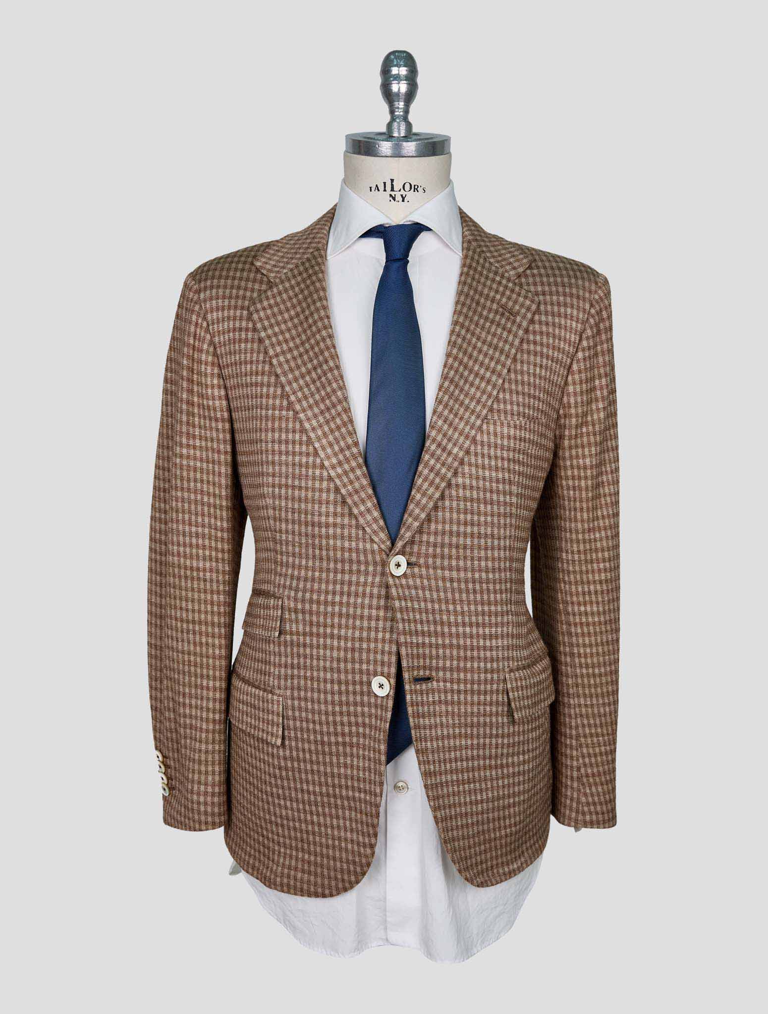 Kiton Beige Cashmere Silk Linen Blazer