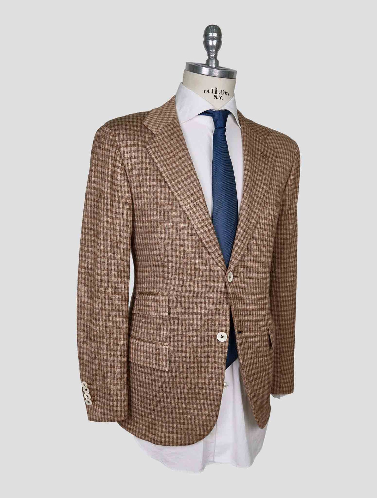 Kiton Beige Cashmere Silk Linen Blazer