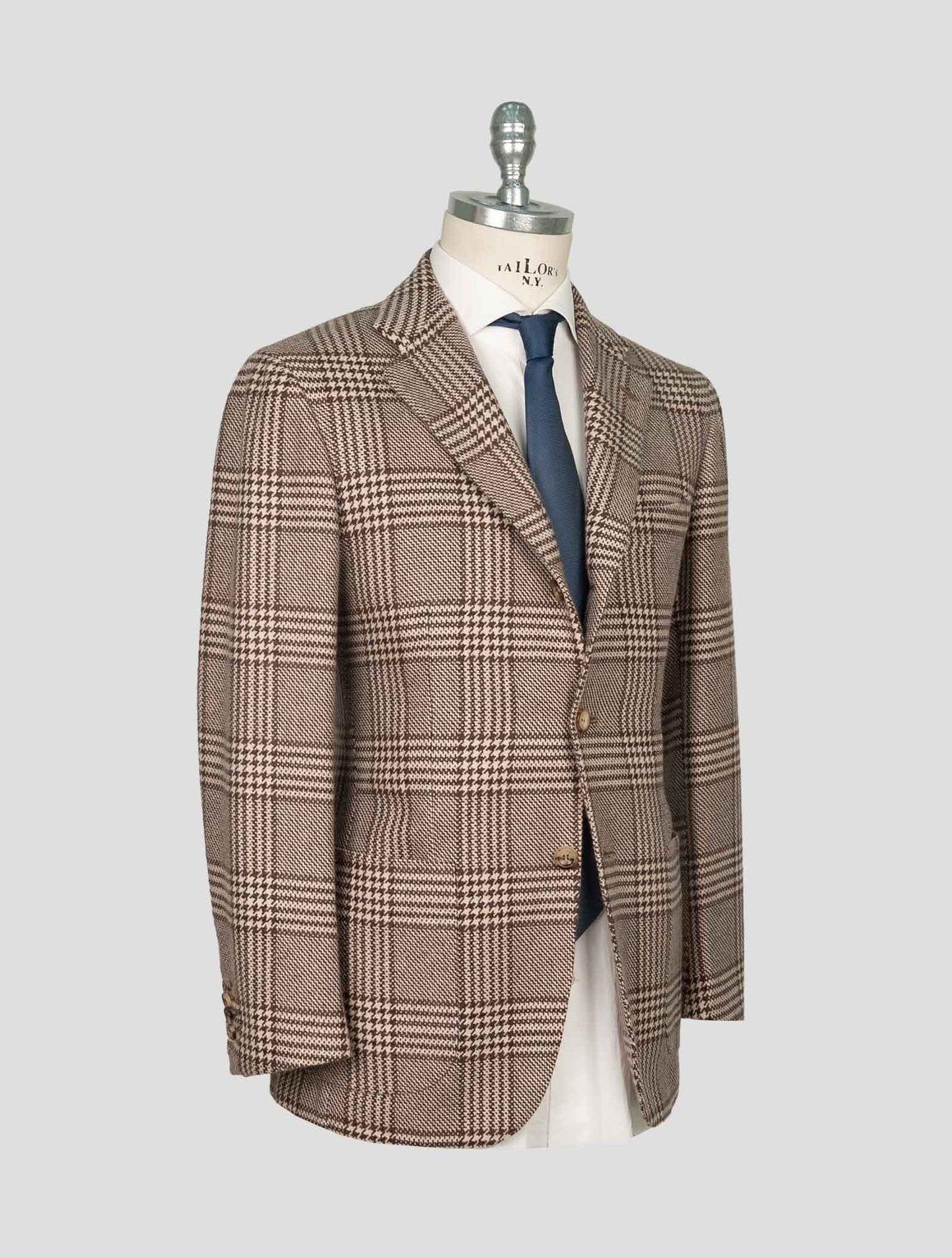 Kiton Brown White Cashmere Blazer