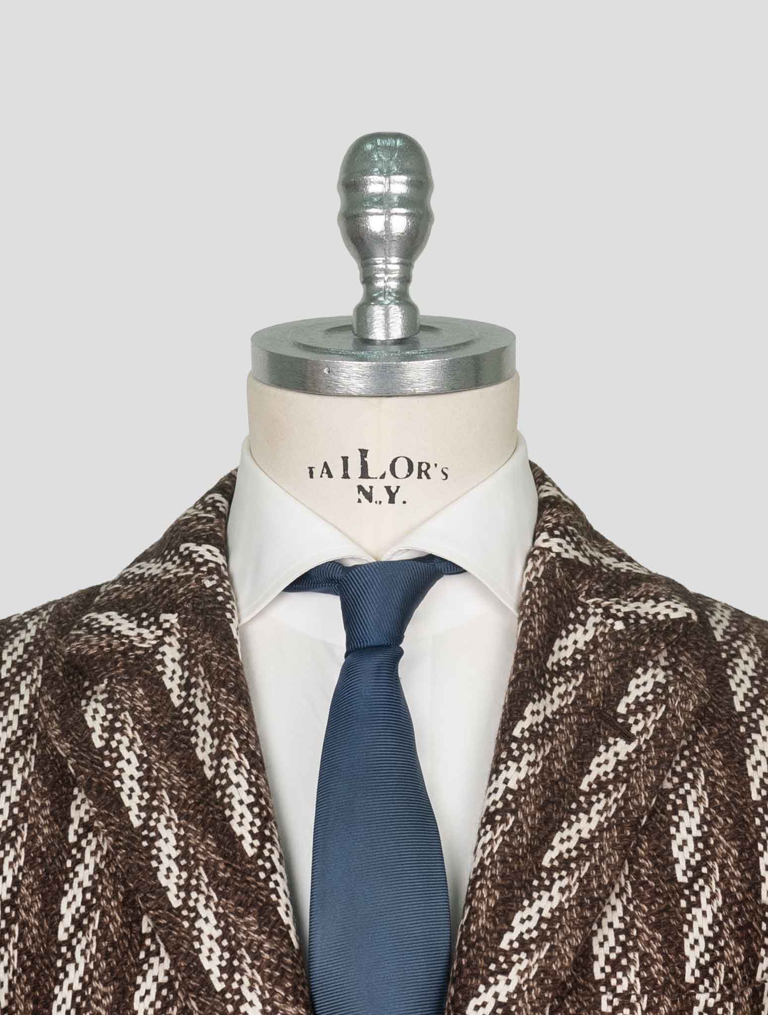 Kiton Brown White Cashmere Blazer