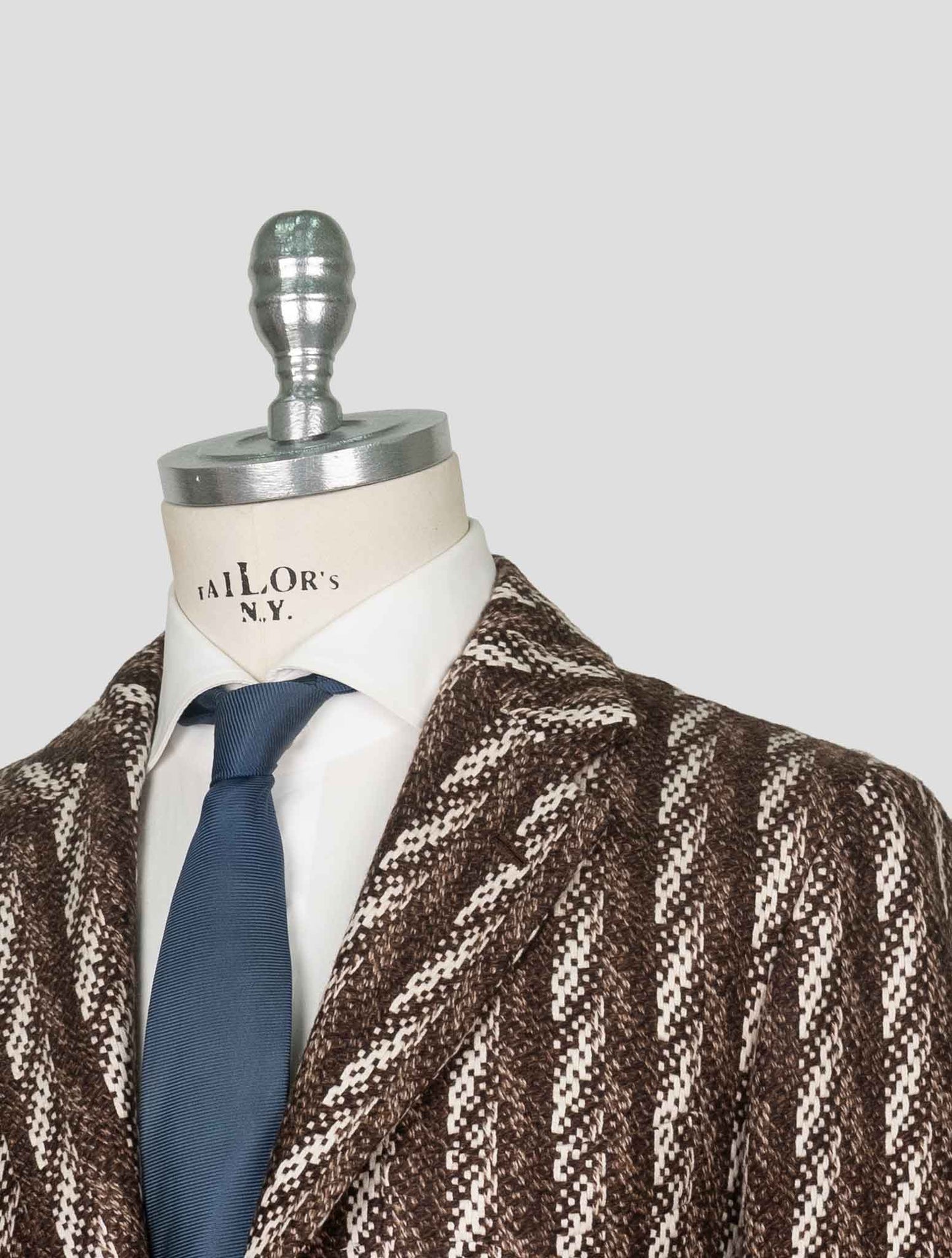 Kiton Brown White Cashmere Blazer