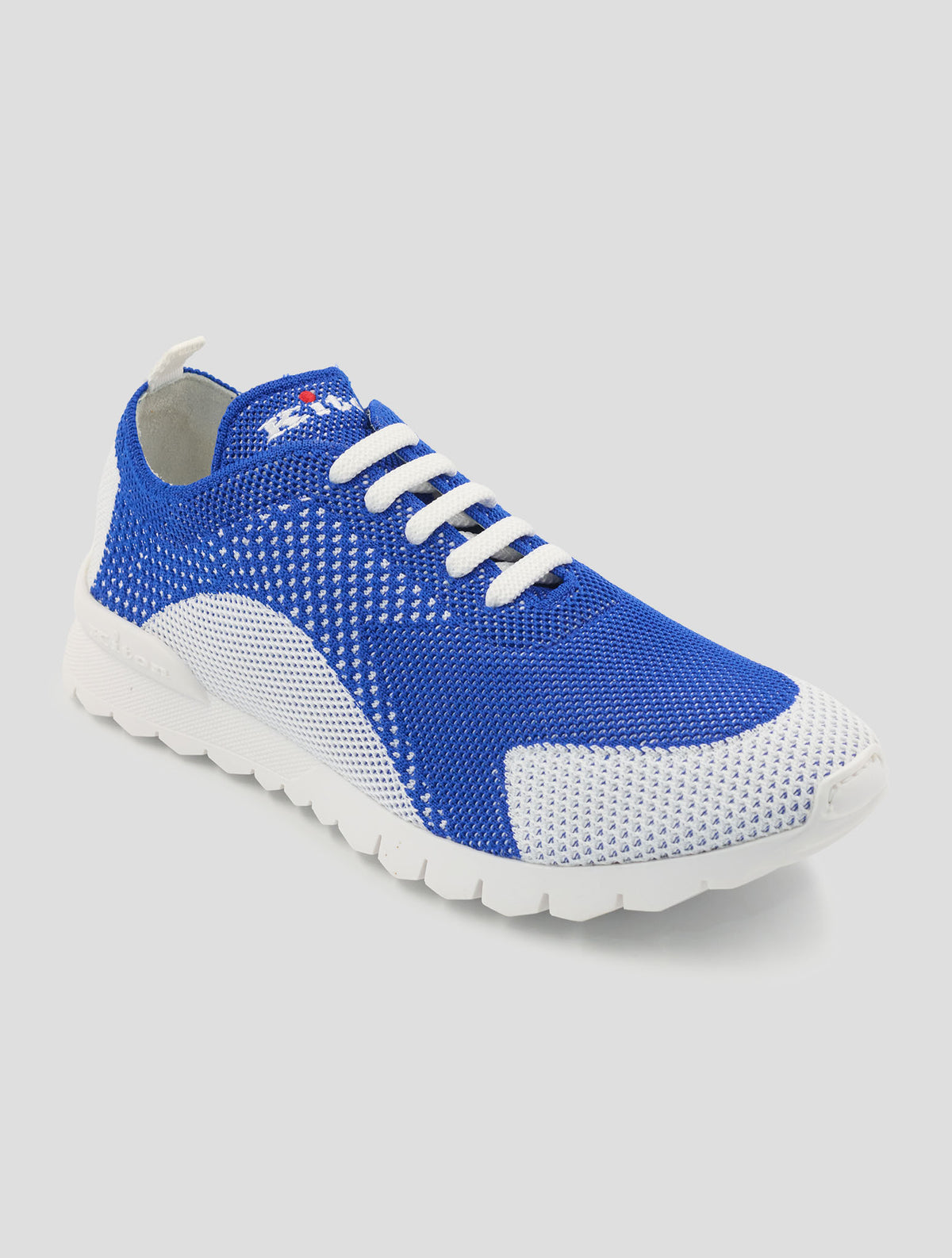 Kiton Blue White Cotton Ea Sneakers