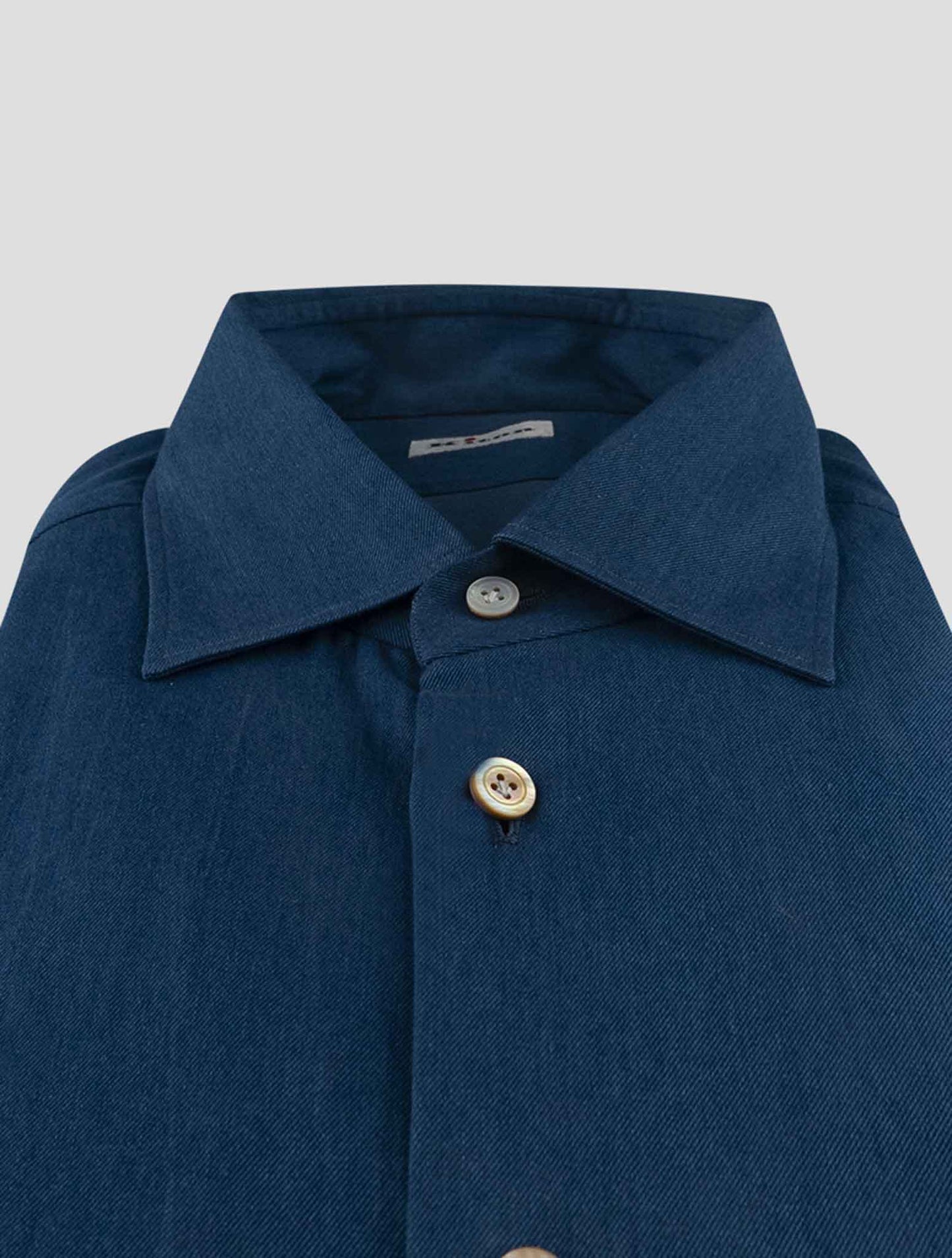 Kiton Denim Cotton Washed Shirt Nerano