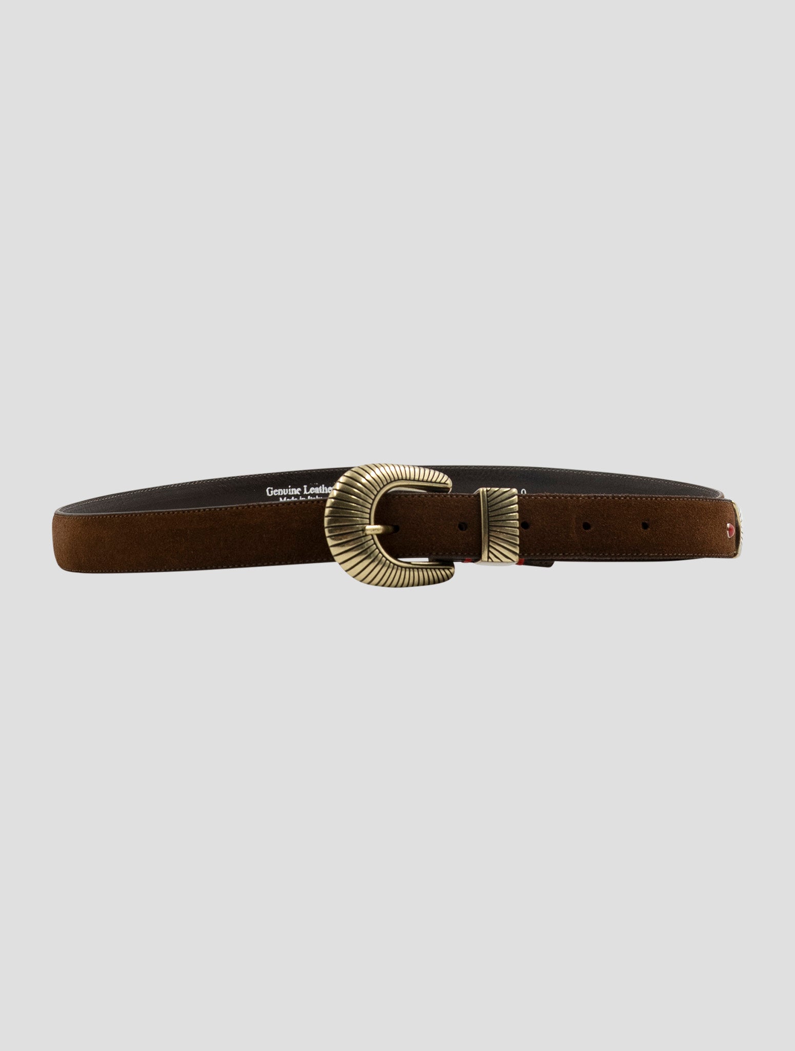Kiton Brown Leather Suede Belt