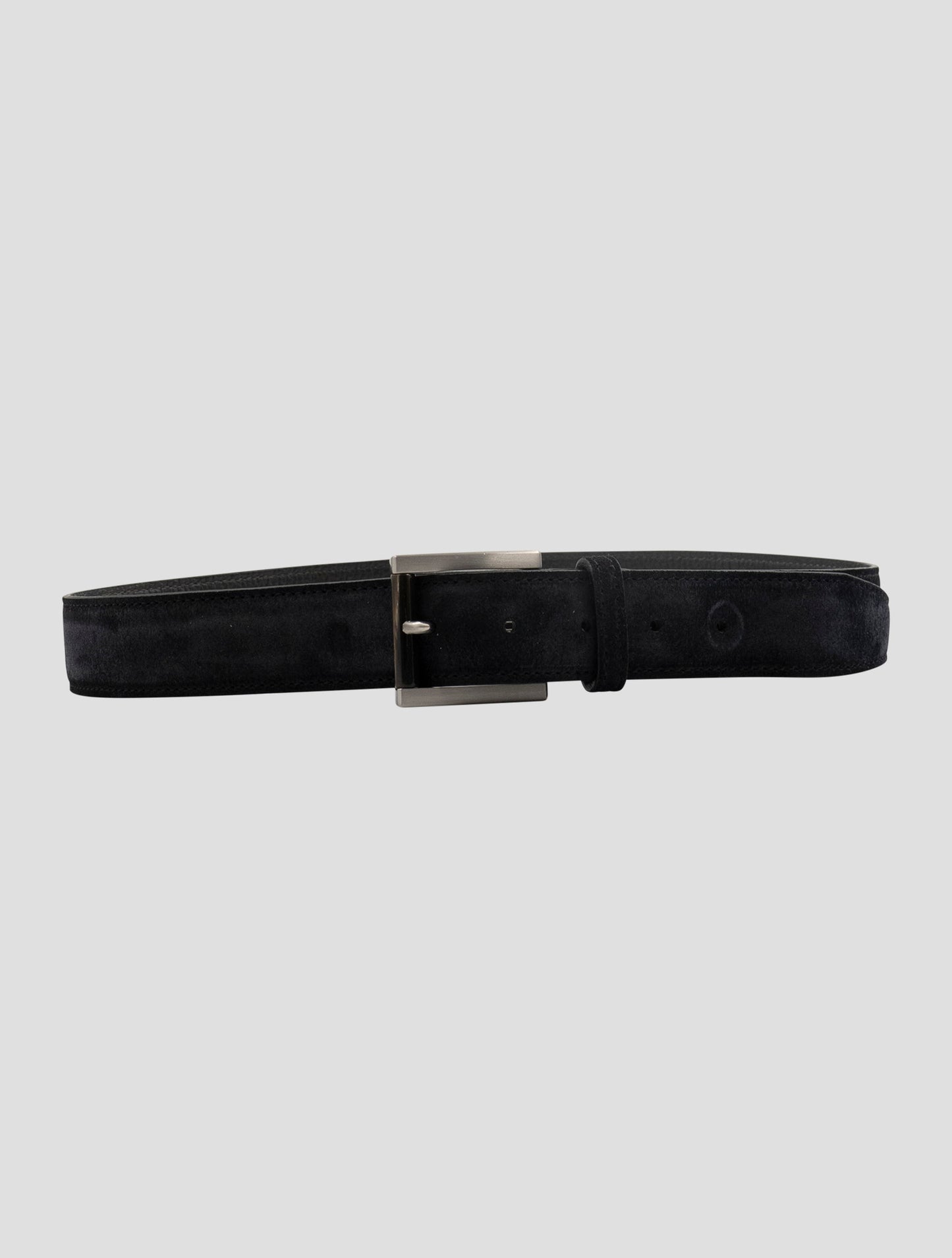 Kiton Black Leather Suede Belt