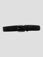 Kiton Black Leather Suede Belt