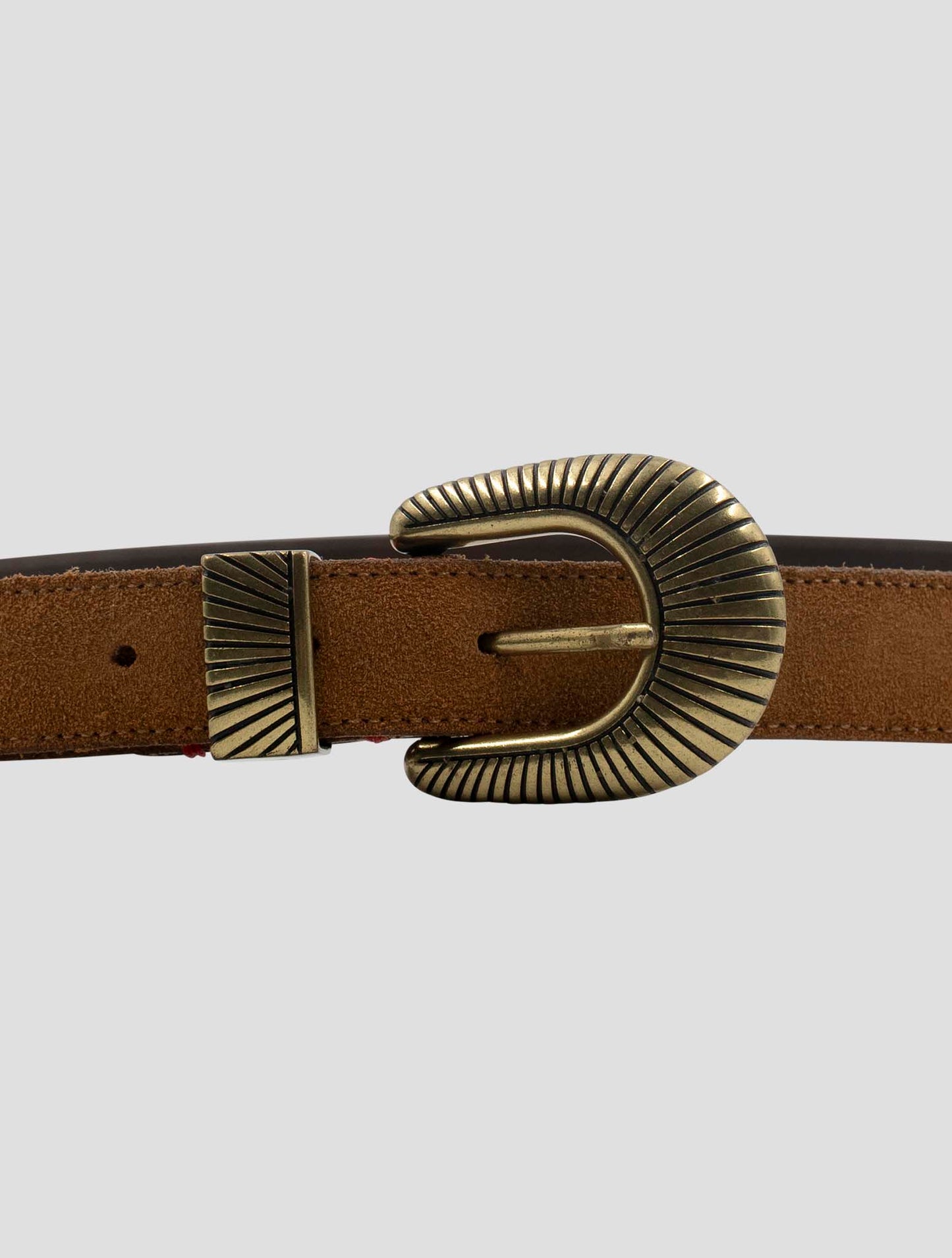 Kiton Brown Leather Suede Belt