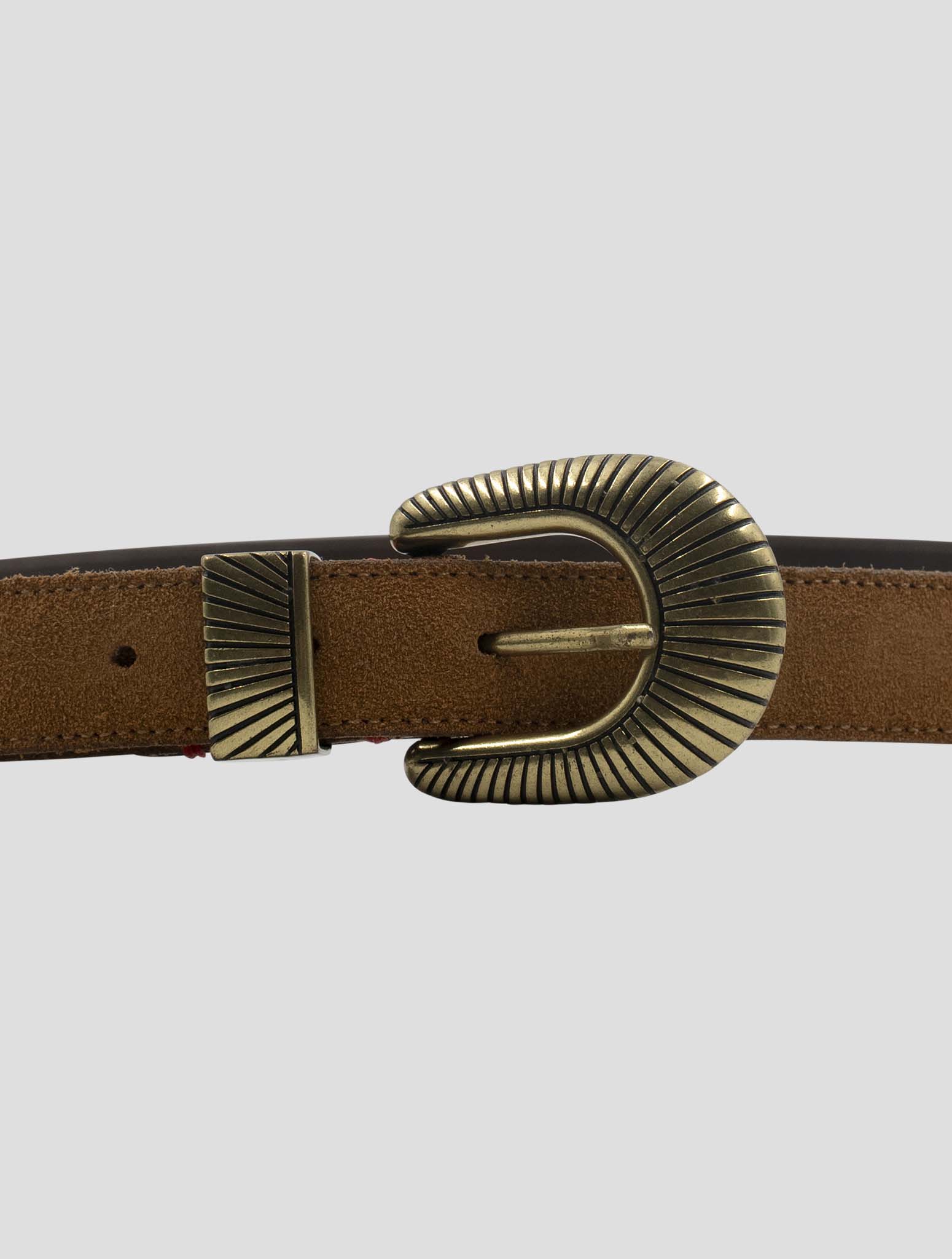 Kiton Brown Leather Suede Belt