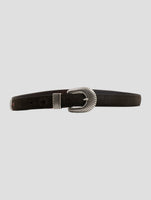 Kiton Brown Leather Suede Belt