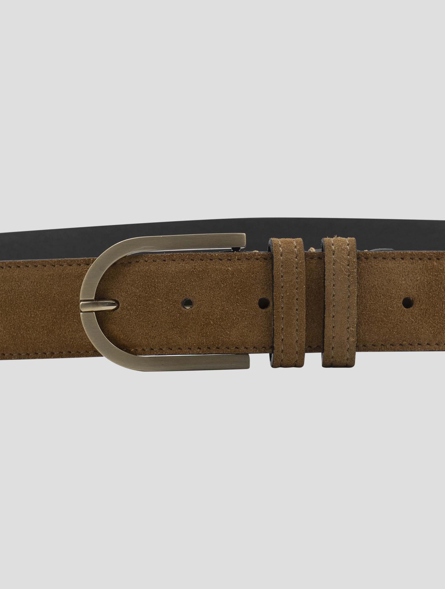 Kiton Beige Leather Suede Belt