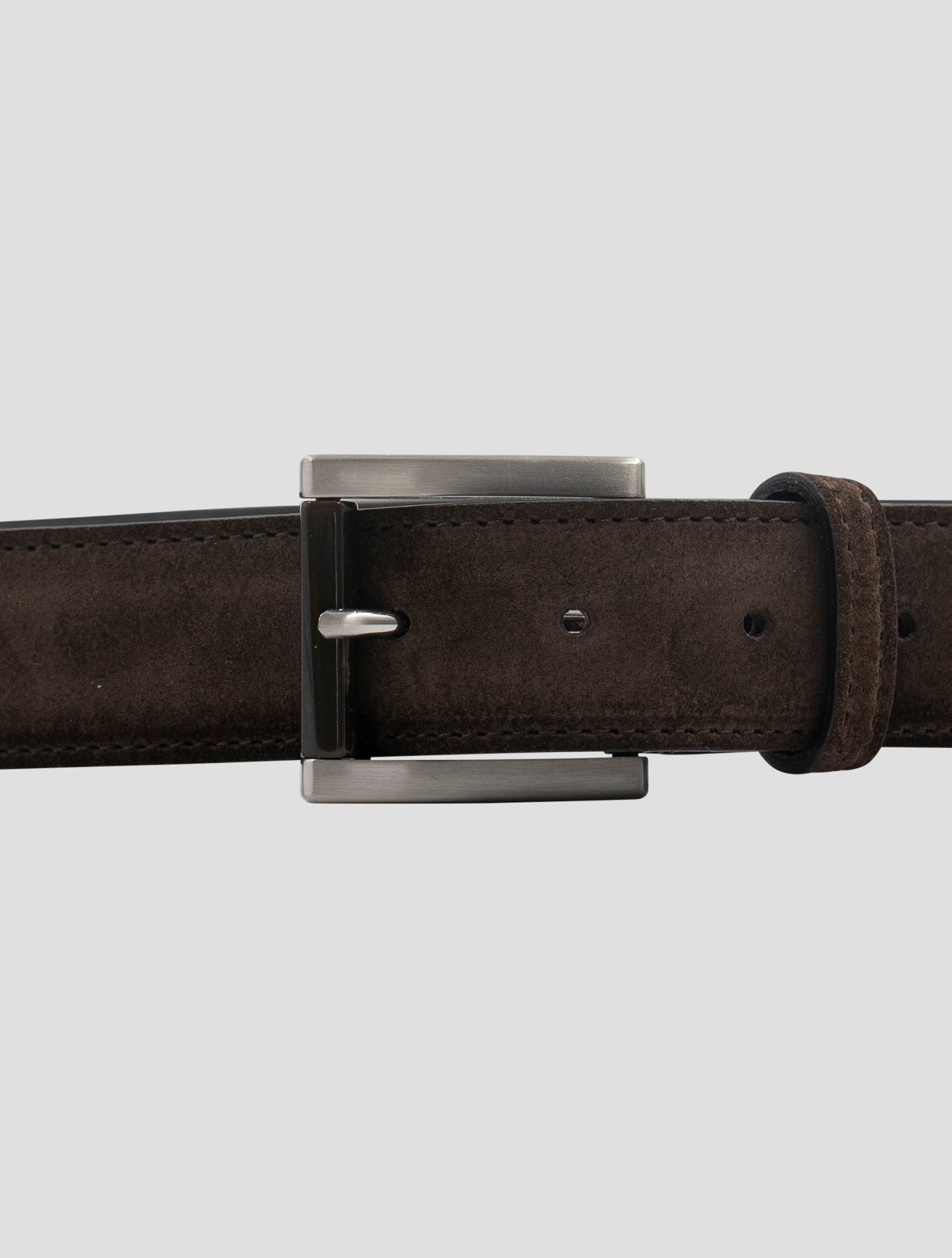 Kiton Brown Leather Suede Belt